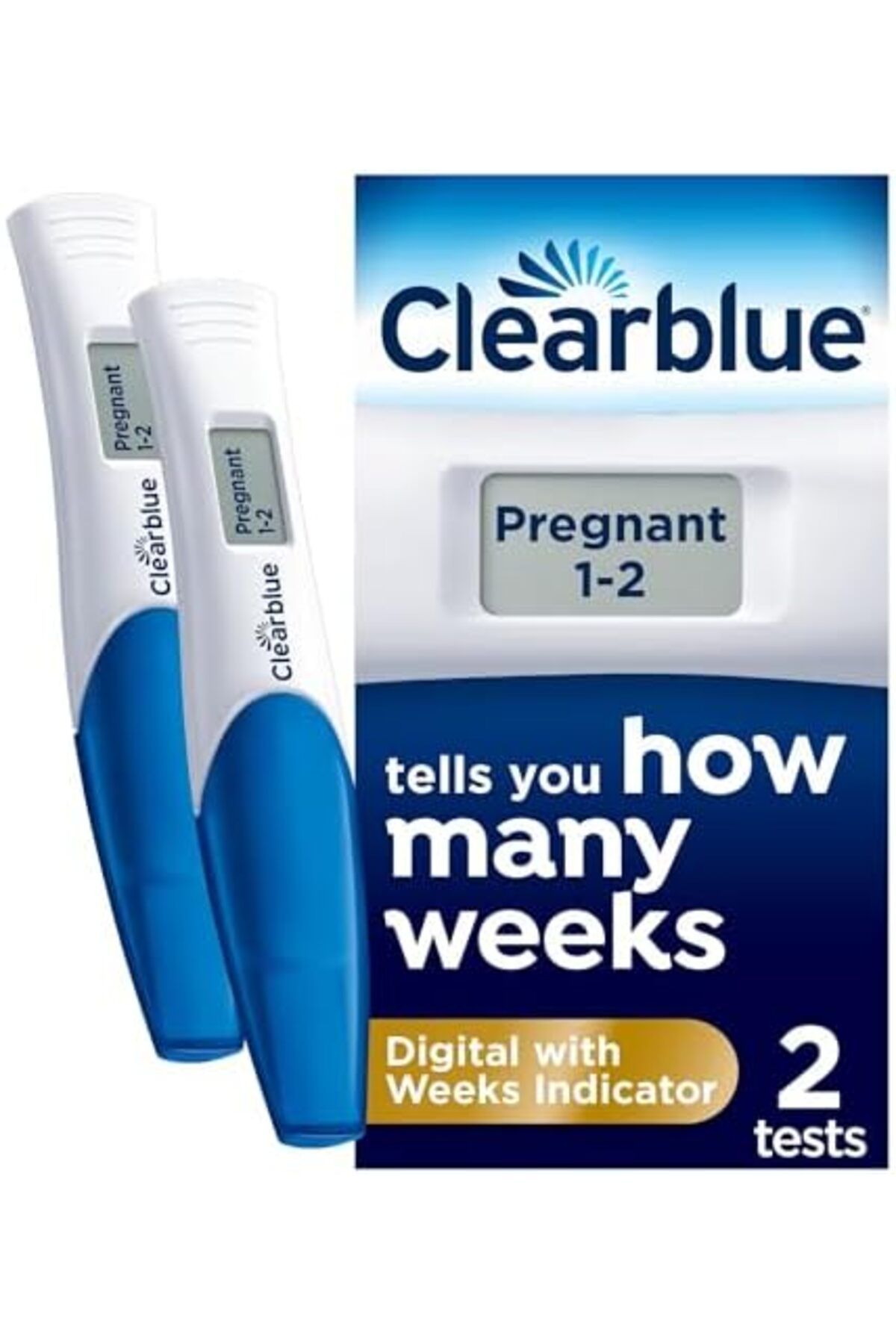 clear blue-Clearblue Pregnancy Test - Digital with Weeks Indicator, 2 Digital Tests 2