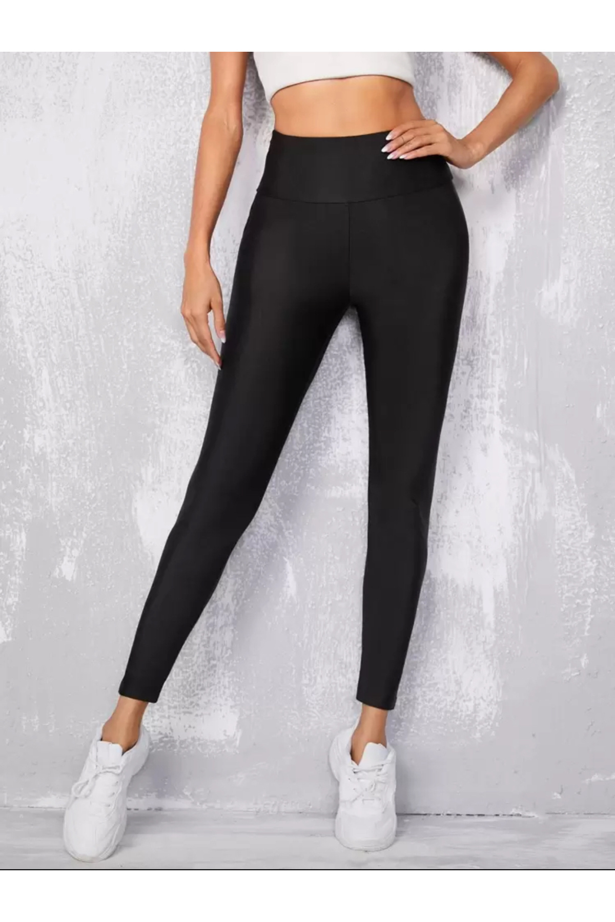 SVART WEAR Γυναικείο μαύρο γυαλιστερό καλσόν Pro ψηλόμεσο εφέ σύσφιξης καλσόν