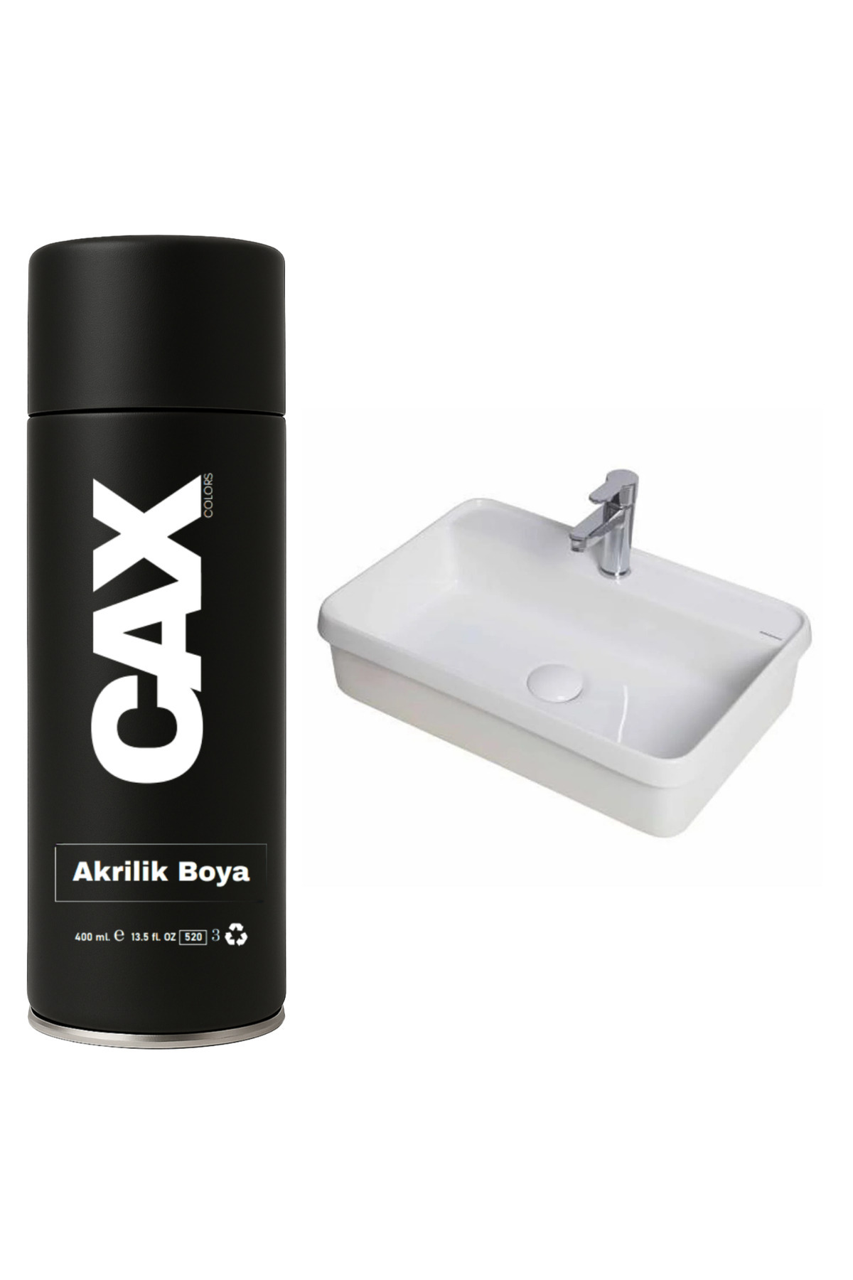 caxcolors SUYA DAYANIKLI PARLAK BEYAZ LAVABO-FAYANS-EVYE SPREY BOYASI 400 ML