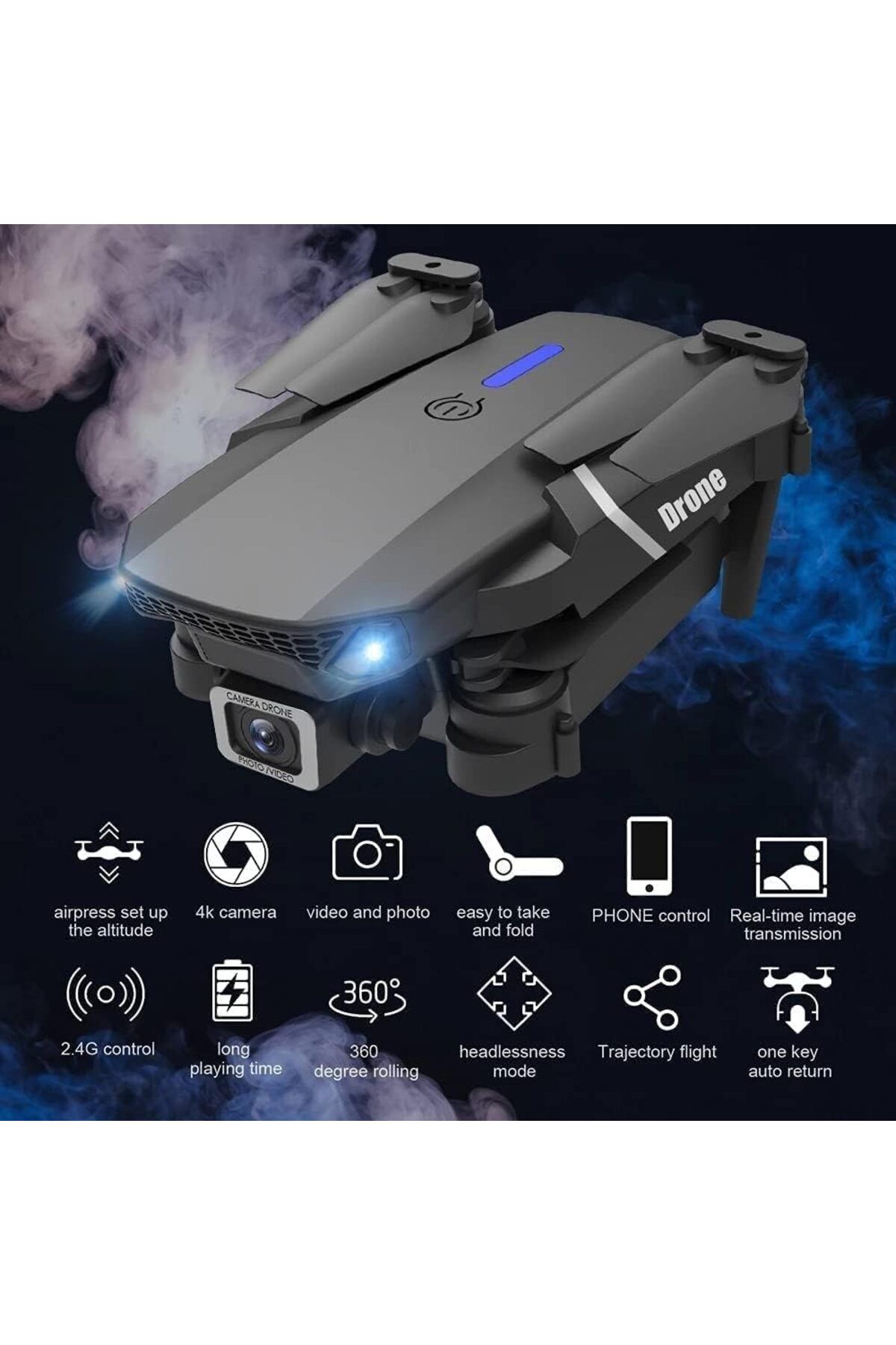 Cyber-Mini Drone With Single Camera Foldable Drone With Carrying Case, 2