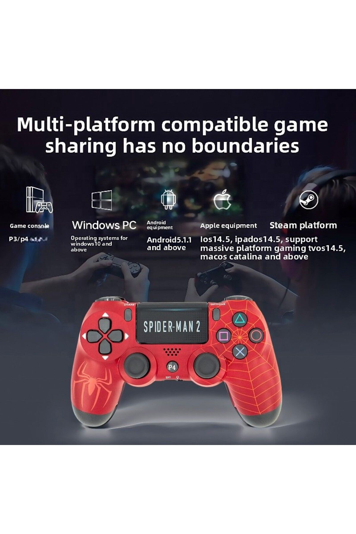 Generic-Wireless Controllers P4 Gamepad Kit Ps, Double-motor Vibration/precision Control Gameplay 2