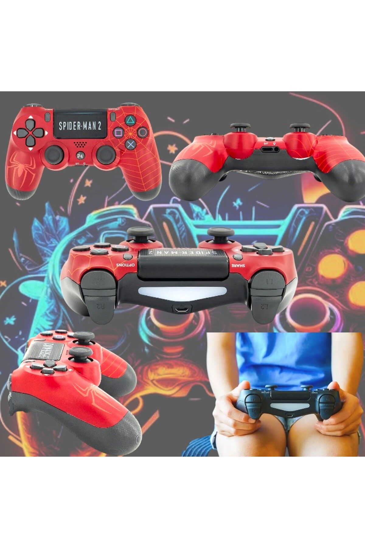 Generic-Wireless Controllers P4 Gamepad Kit Ps, Double-motor Vibration/precision Control Gameplay 8
