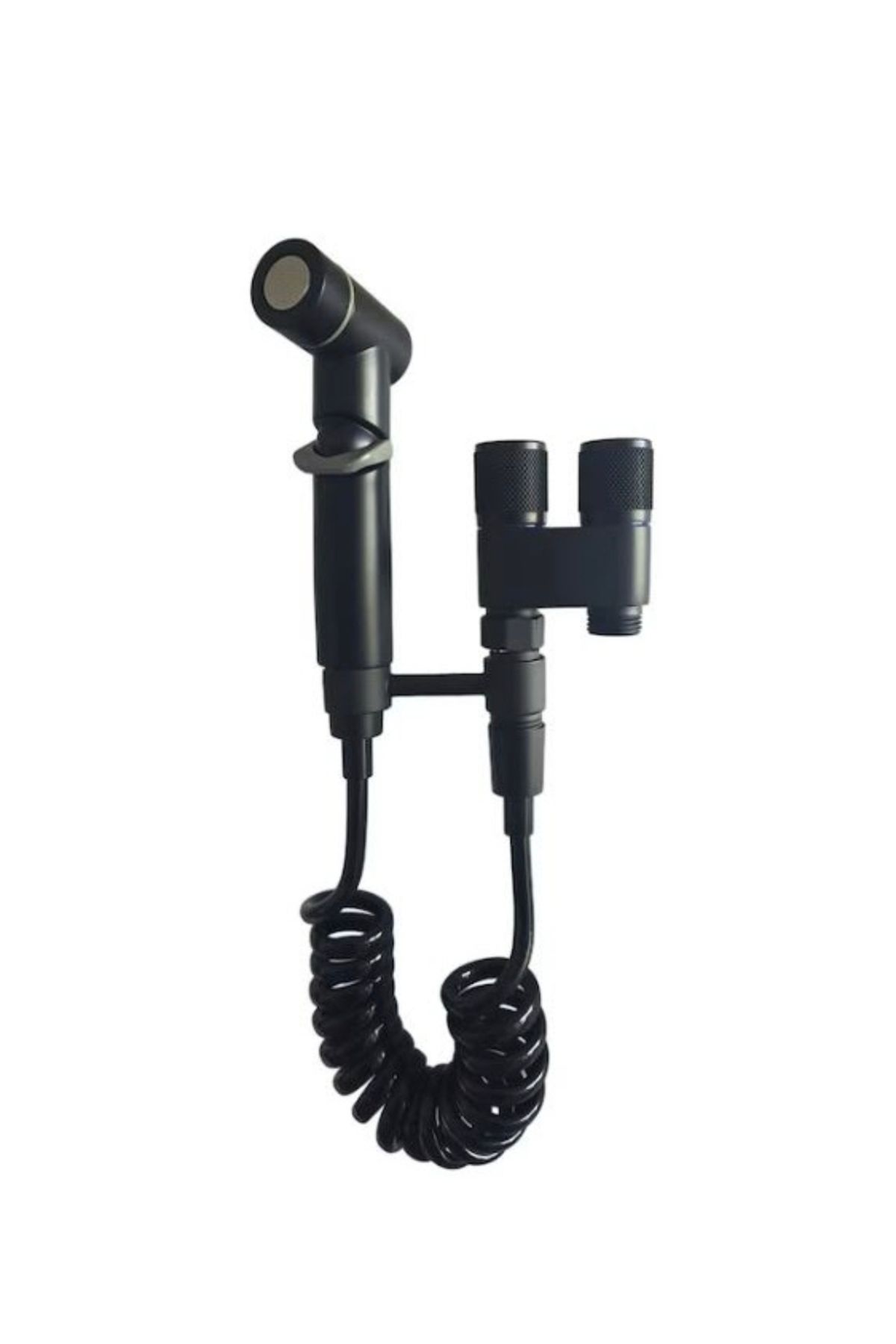 HAWIRE-Baterie dubla dus WC si bideu cu furtun spiralat flexibil 1.2m, accesoriile incluse. 1