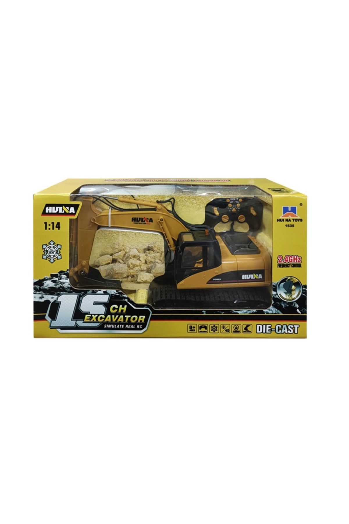 Huina-3 in 1 remote control excavator 1535-1 (bucket, digger, grab arm) 6