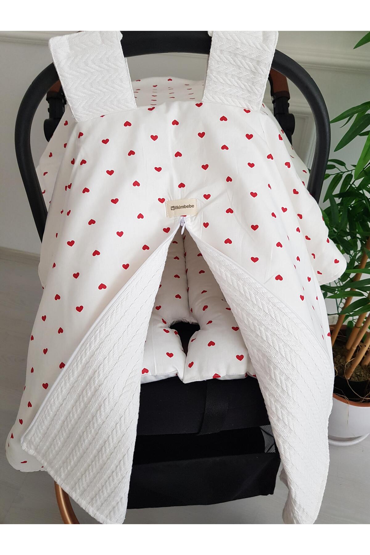 ib ilkimbebe Kalpli Fermuarlı Çift Taraflı Bebek Puset Örtüsü ve Minderi fotoğrafı 3 (önizleme)