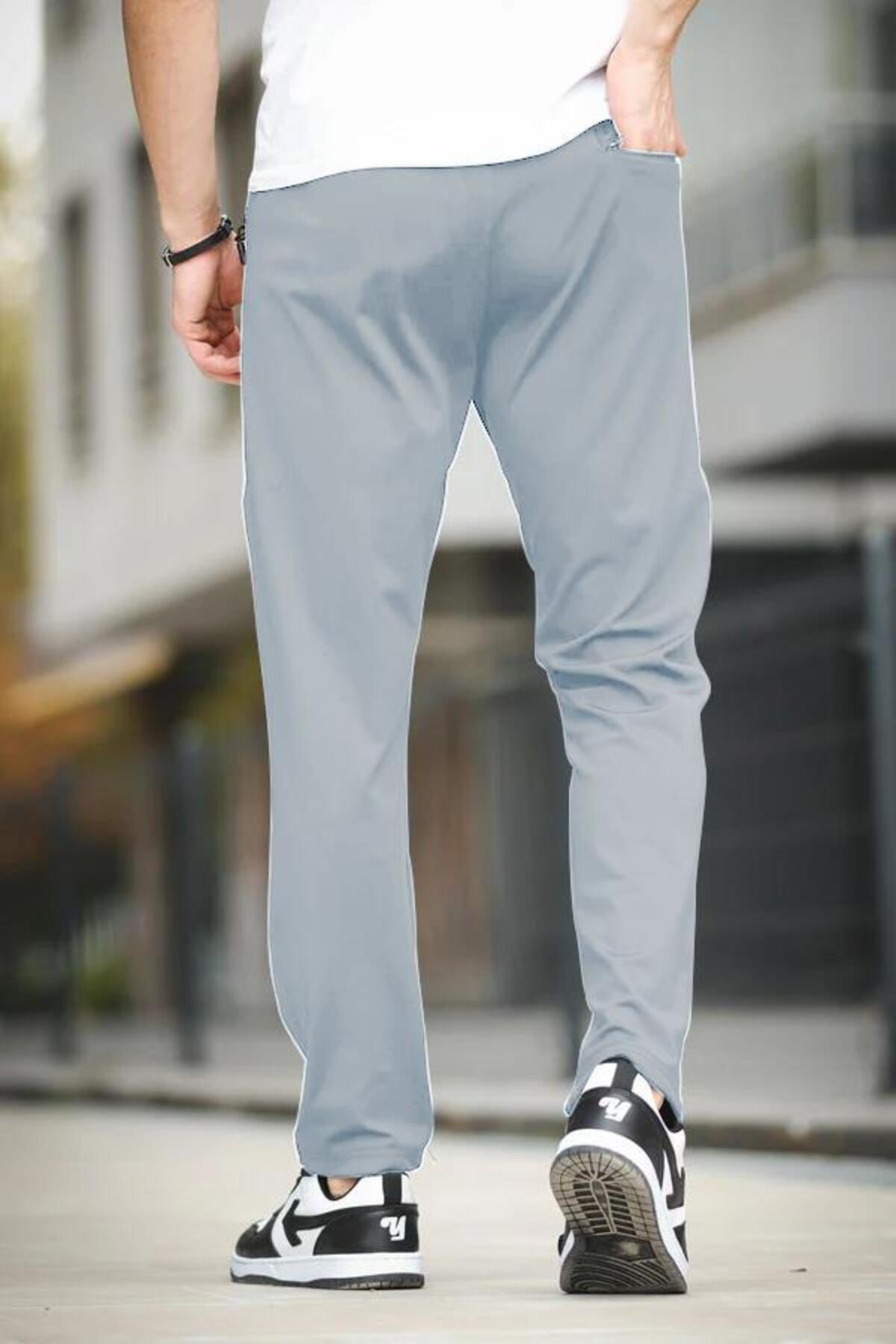 Oksit  Fico Dalgıç Scuba Kumaş Slim Fit Dikiş Detaylı Düz Paça Eşofman Altı - Görsel 5