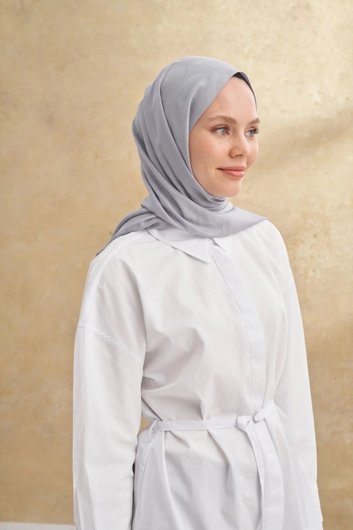 ARMANDA-Gray Baroque Pattern Shawl 3357 3