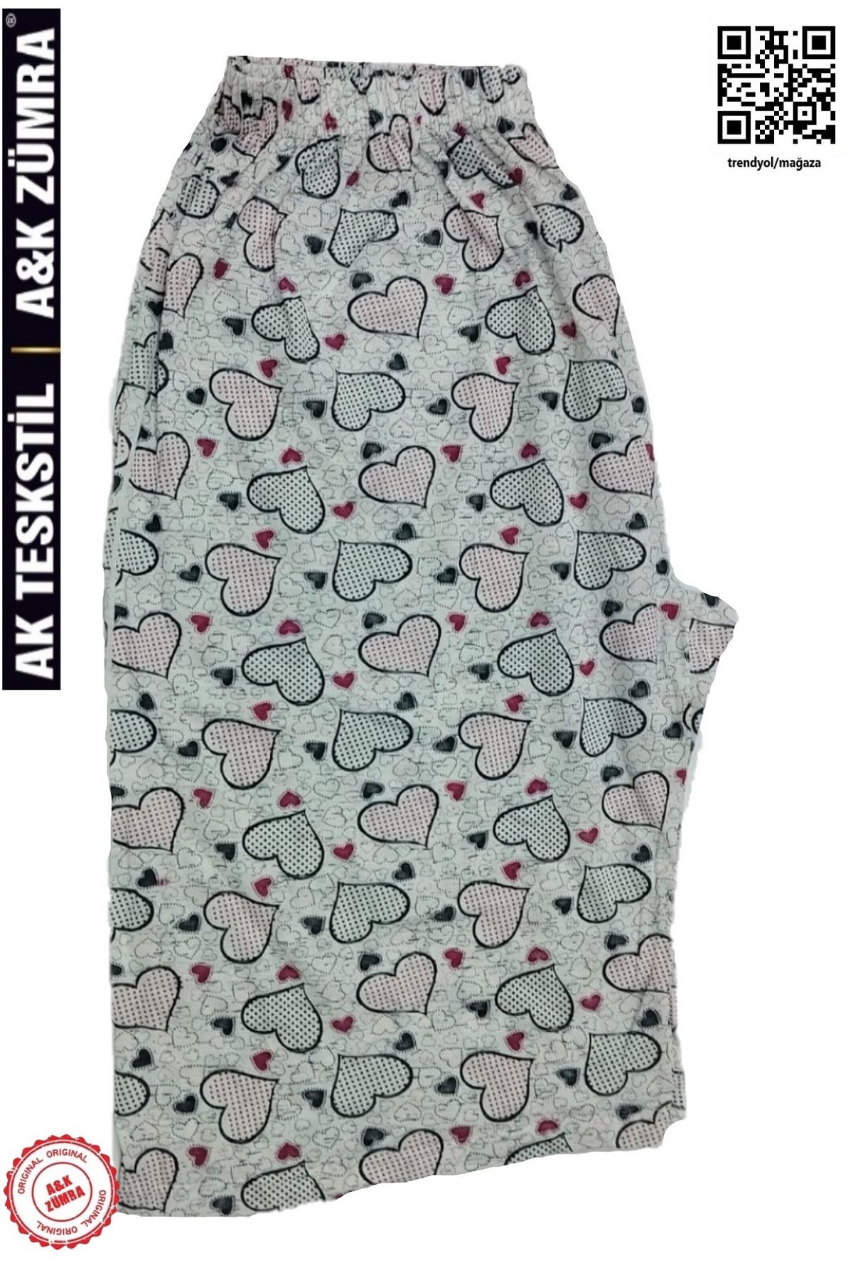 A&K ZÜMRA-Mother Model Combed Cotton Below Knee Capri Large Size Netted 1