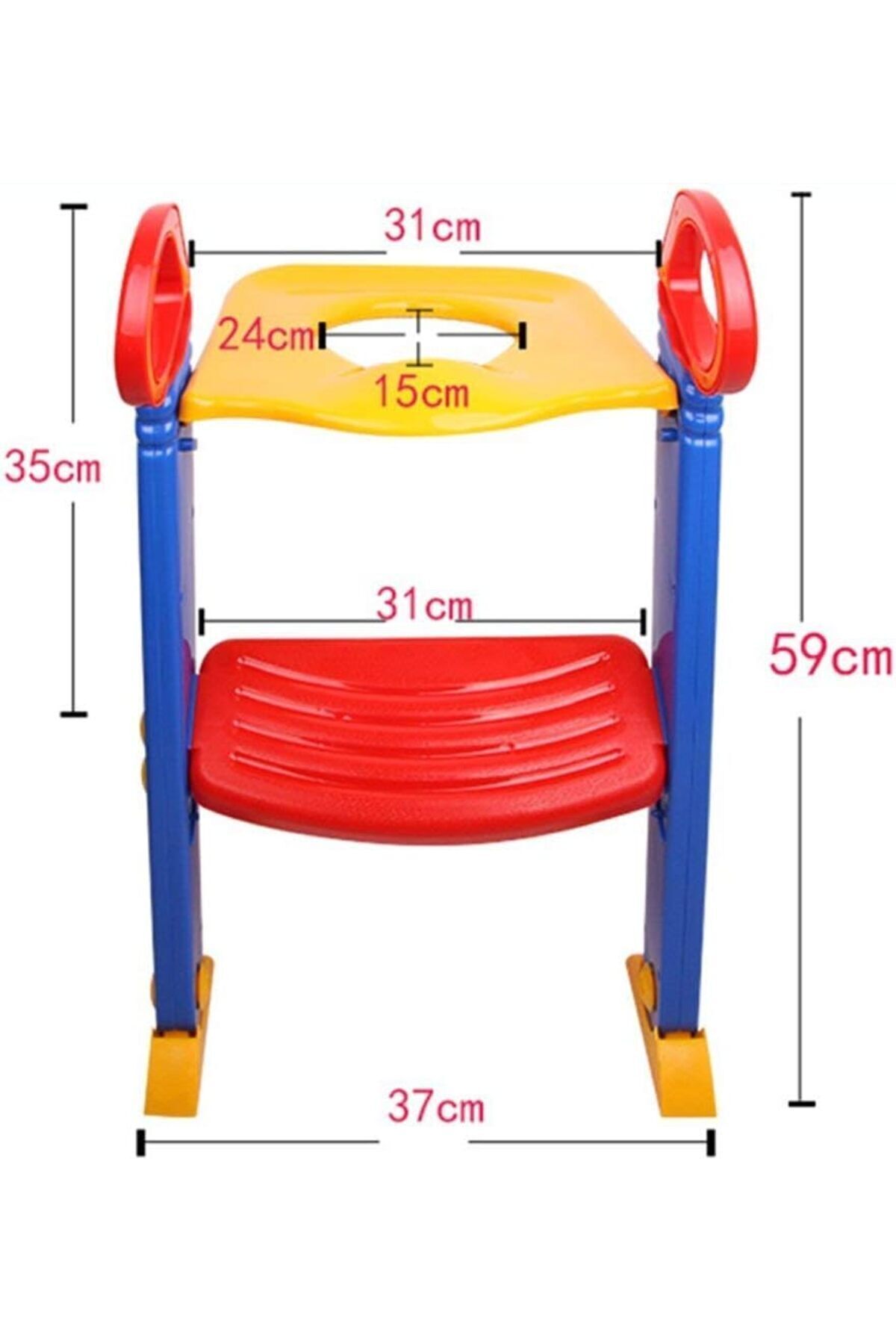 🚽 كرسي بوتي تدريب الأطفال على الحمام مع سلم ثابت وآمن قابل للطي والتعديل لجميع المراحيض