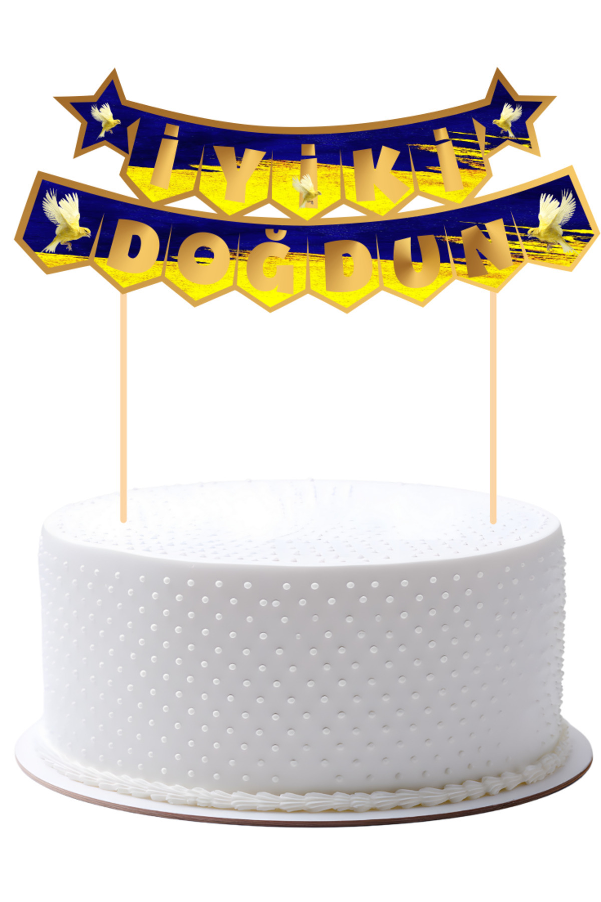 BatıDoğu Sarı Lacivert Taraftar Pasta Üstü Banner, Şık ve Özel Tasarım Parça