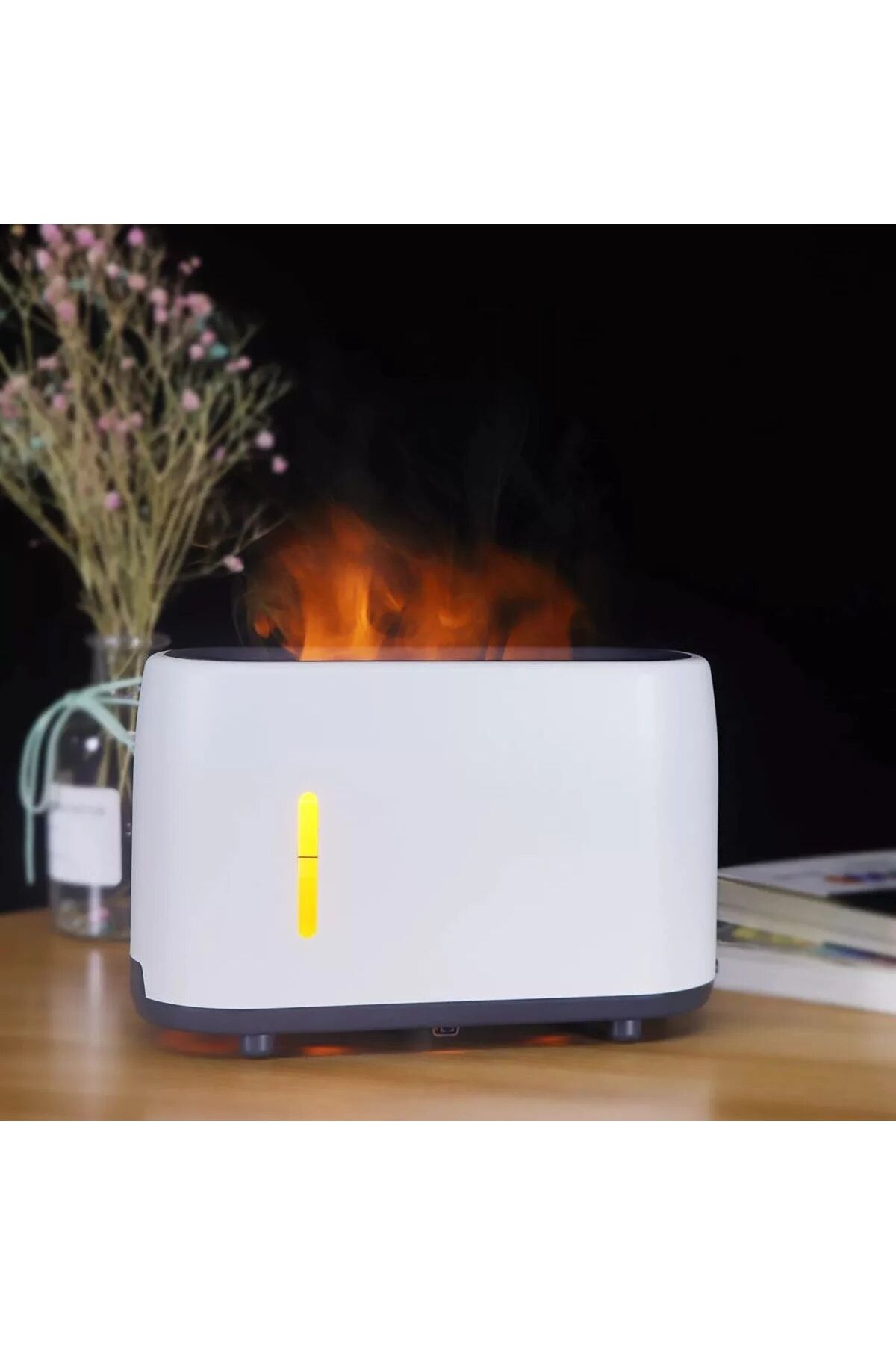 divendi-ro-Humidifier and Aroma Diffuser with False Flame, 240ml, Remote Control and Timer, White 4
