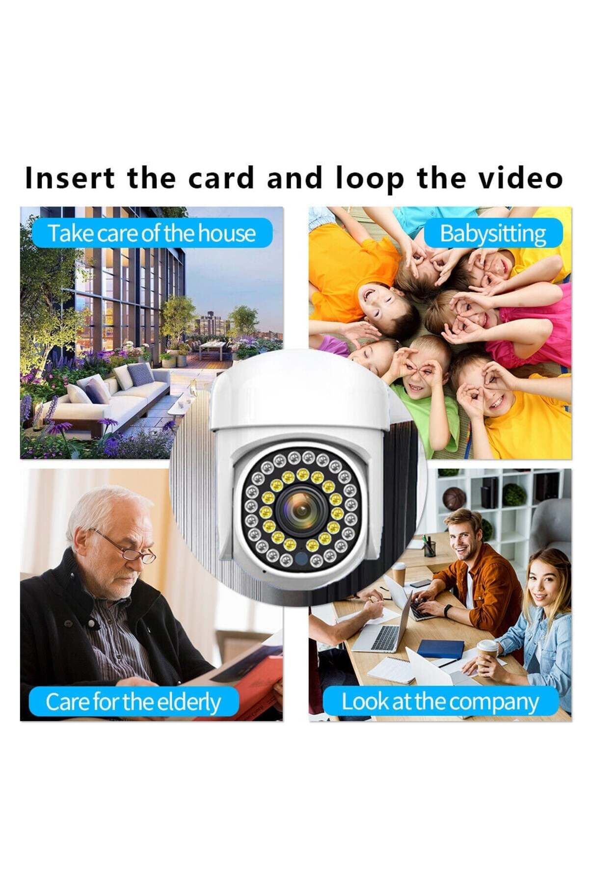 divendi-ro-Cameră de supraveghere CCTV IP inteligentă de 2MP, Wi-Fi, senzor de lumină și mișcare, infraroșu, alerte, albă 7