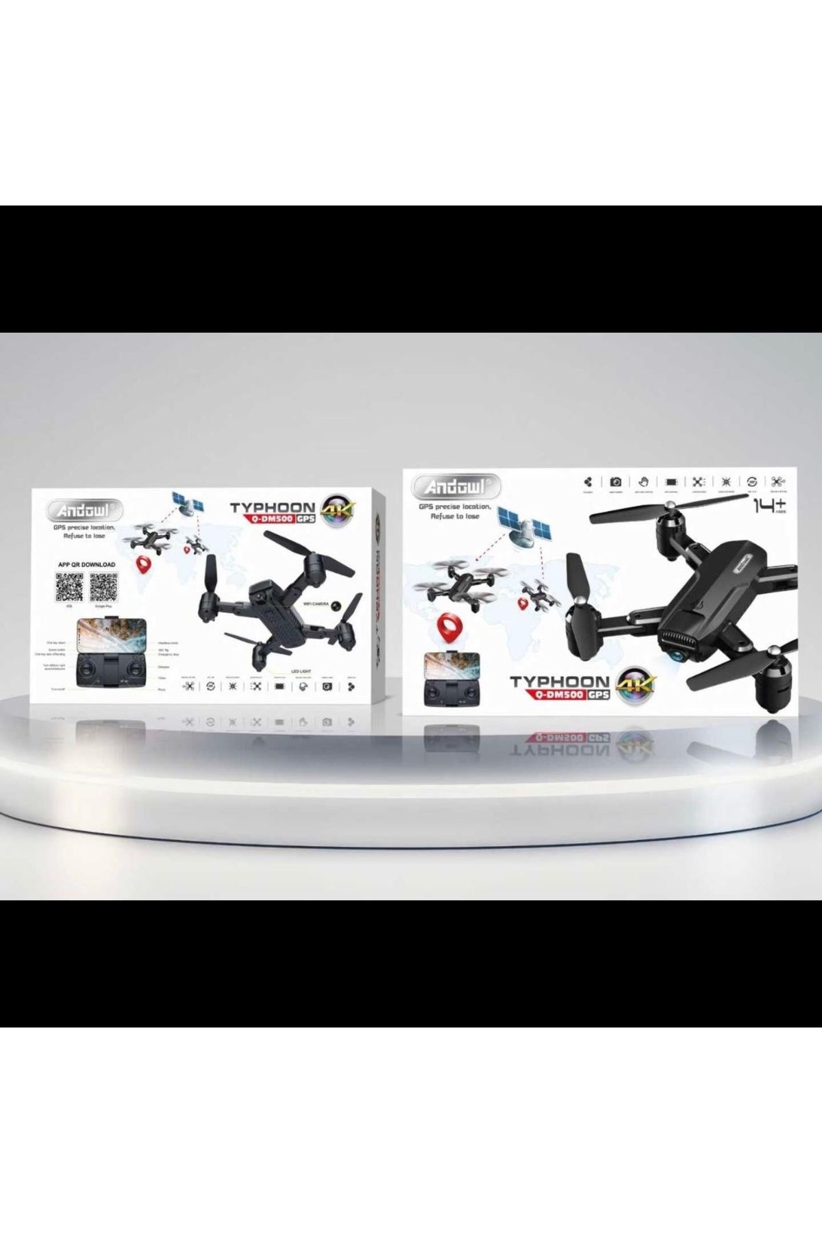 divendi-ro-TYPHOON drone with GPS, 1080PX, 4K HD camera, RC, foldable, 20-25min flight autonomy, black 11