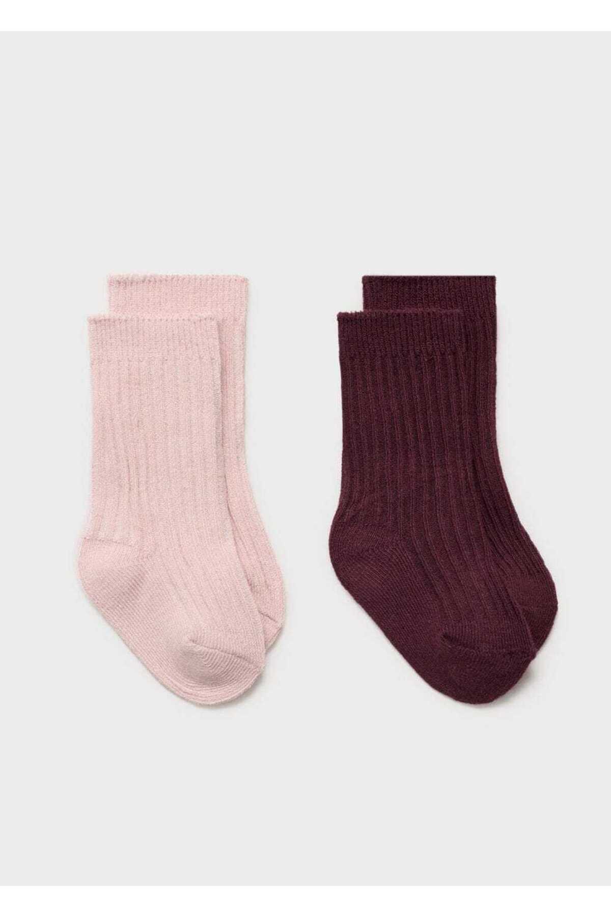 جورابهای بافتنی الاستیک بسته ۲ عددی  جورابهای بافتنی الاستیک بسته ۲ عددی