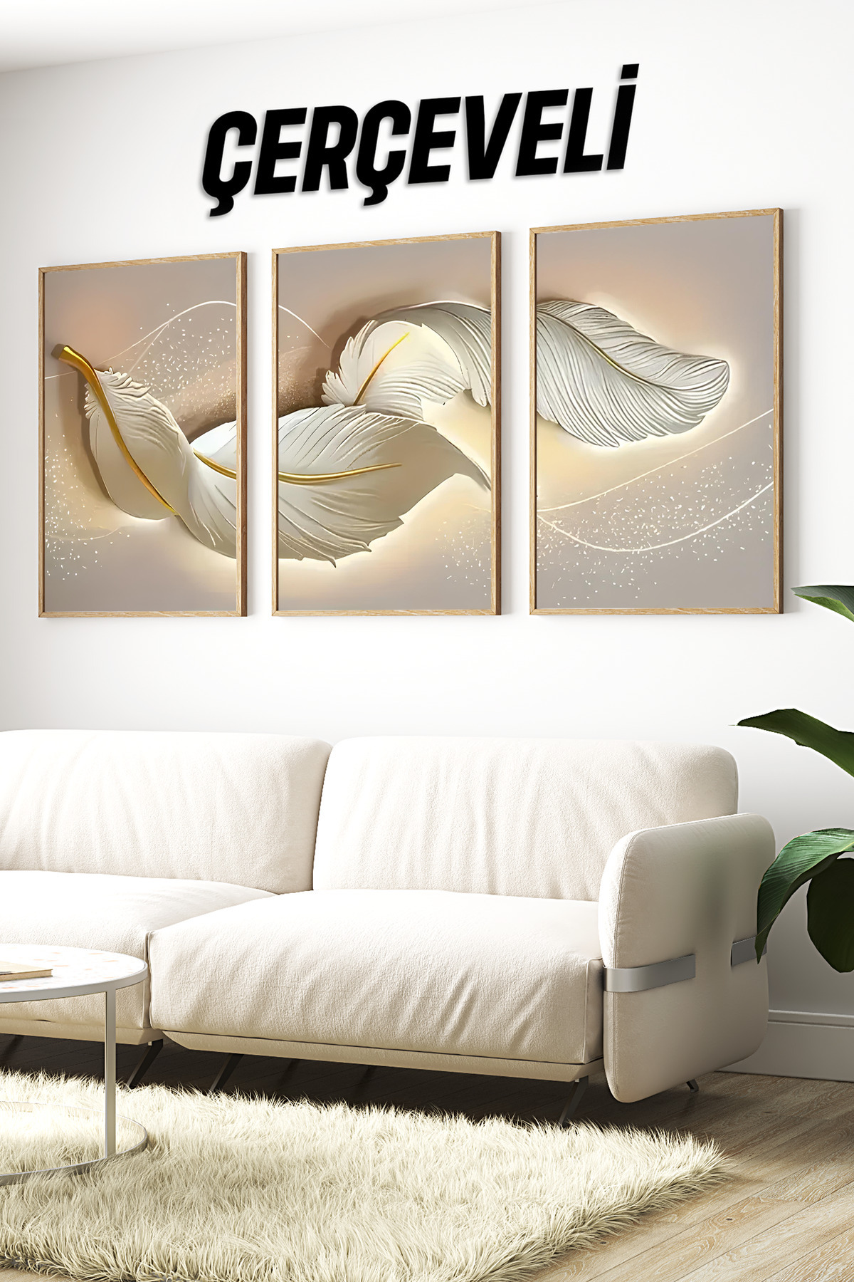 🖼️ 3'lü Çerçeveli Tablolar - Modern ve Estetik Dokunuş🖼️ CRV1097