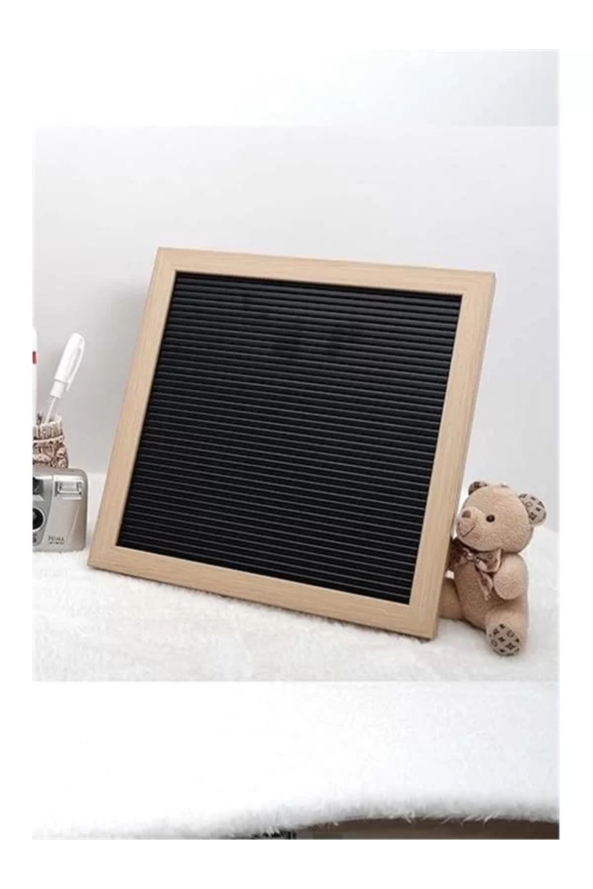 Patladı Gitti Ahsap Yazı Panosu Mesaj Tahtası Ve Beyaz Harf Seti fotoğrafı 3 (önizleme)