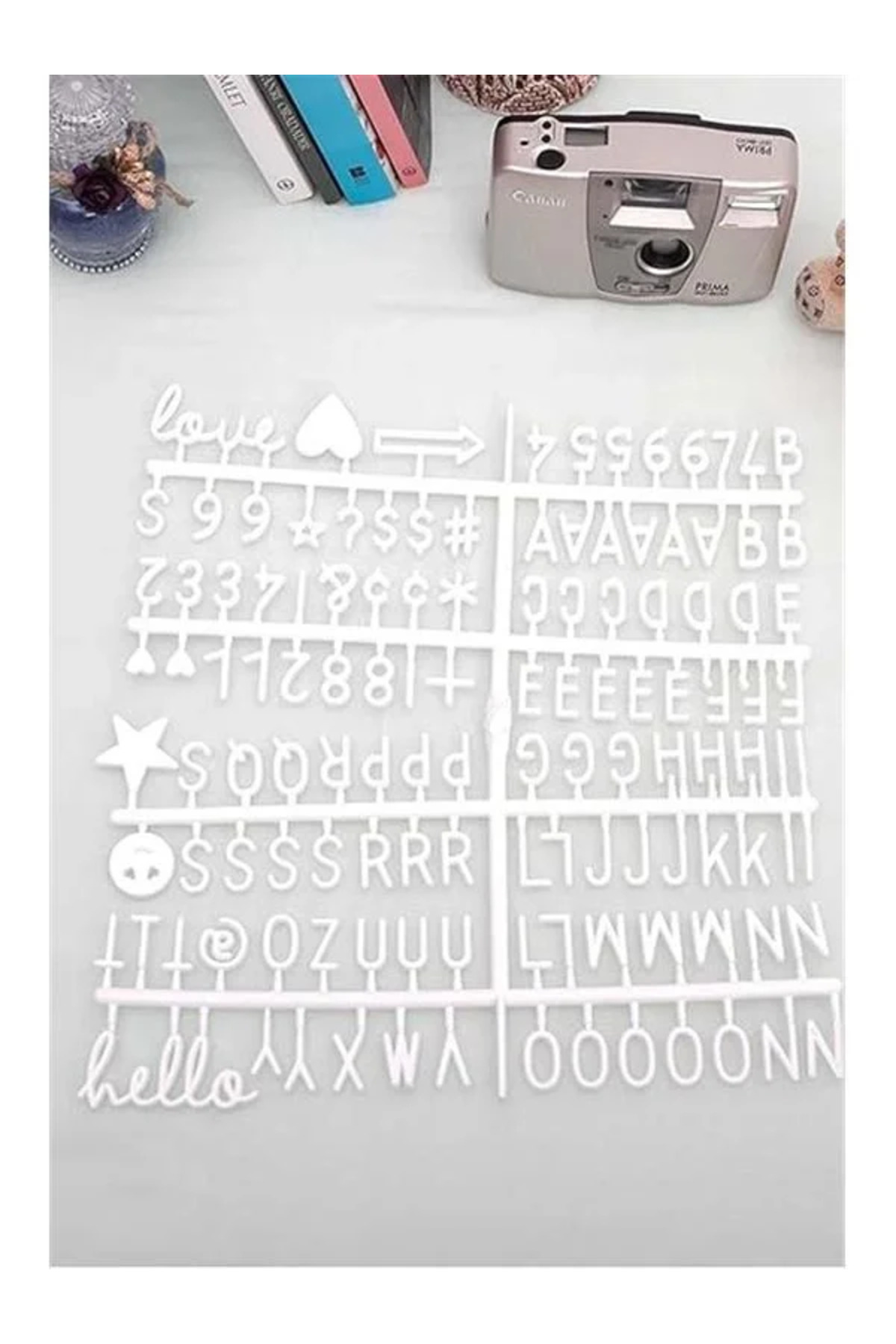 Patladı Gitti Ahsap Yazı Panosu Mesaj Tahtası Ve Beyaz Harf Seti fotoğrafı 5 (önizleme)