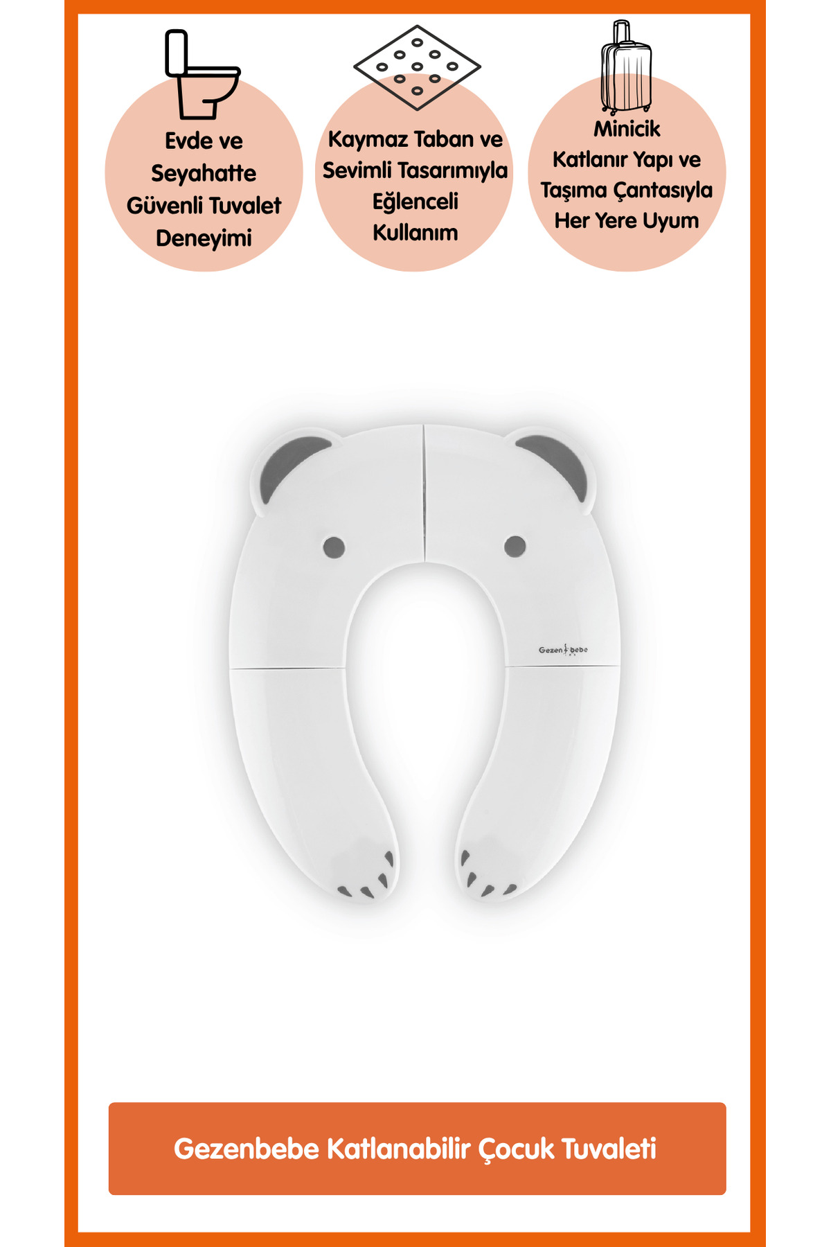 Gezenbebe Katlanabilir Çocuk Tuvaleti – Portatif & Hijyenik Seyahat Lazımlık