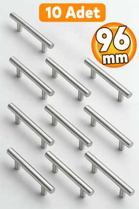 Badem10 (10 ADET) Gül Boylu 96 Mm - 9.6 cm Metal Mobilya Mutfak Çekmece Dolap...