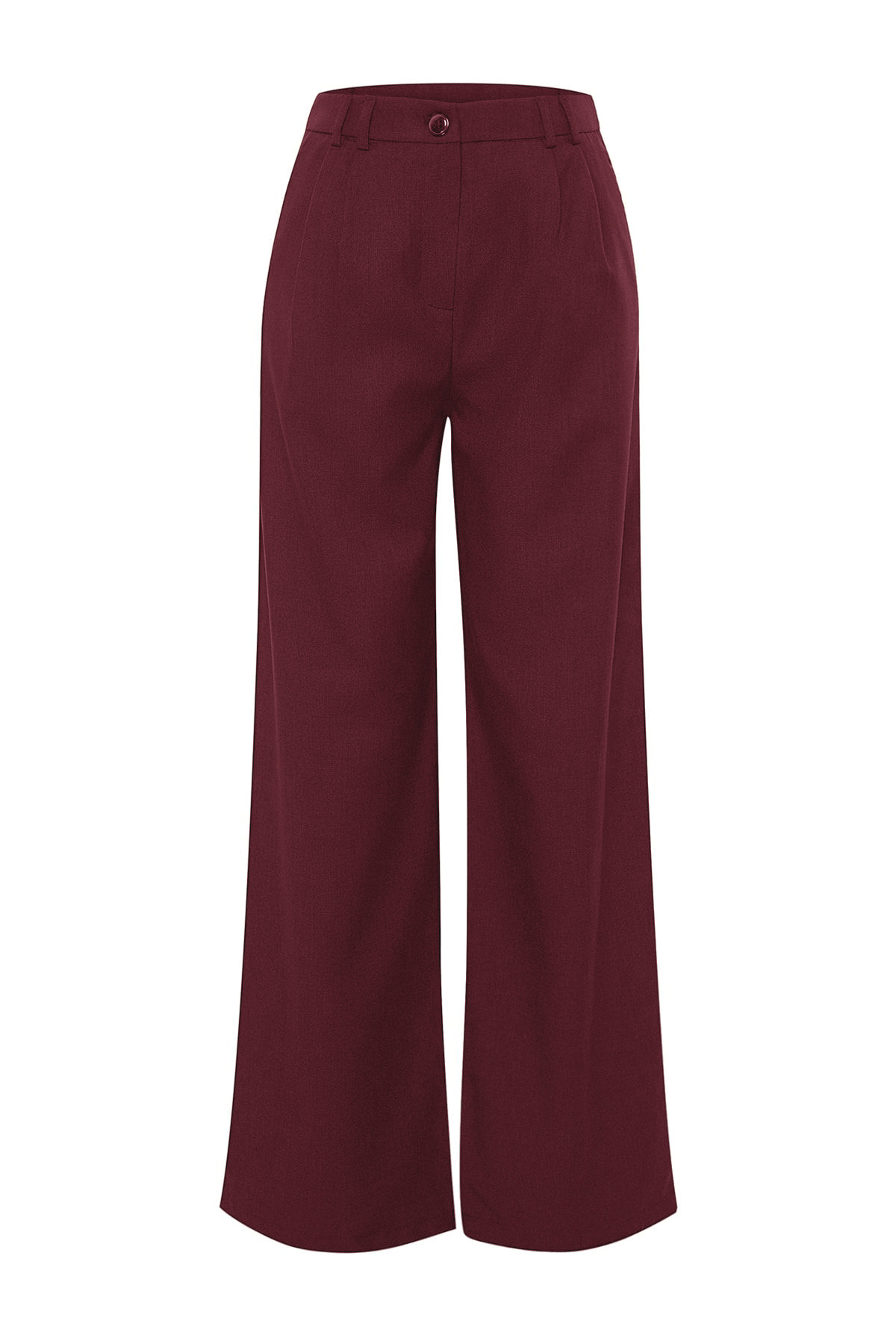 Trendyolmilla  Bordo Wide Leg/Geniş Paça Pilili Pantolon TWOAW22PL0475 - Görsel 10