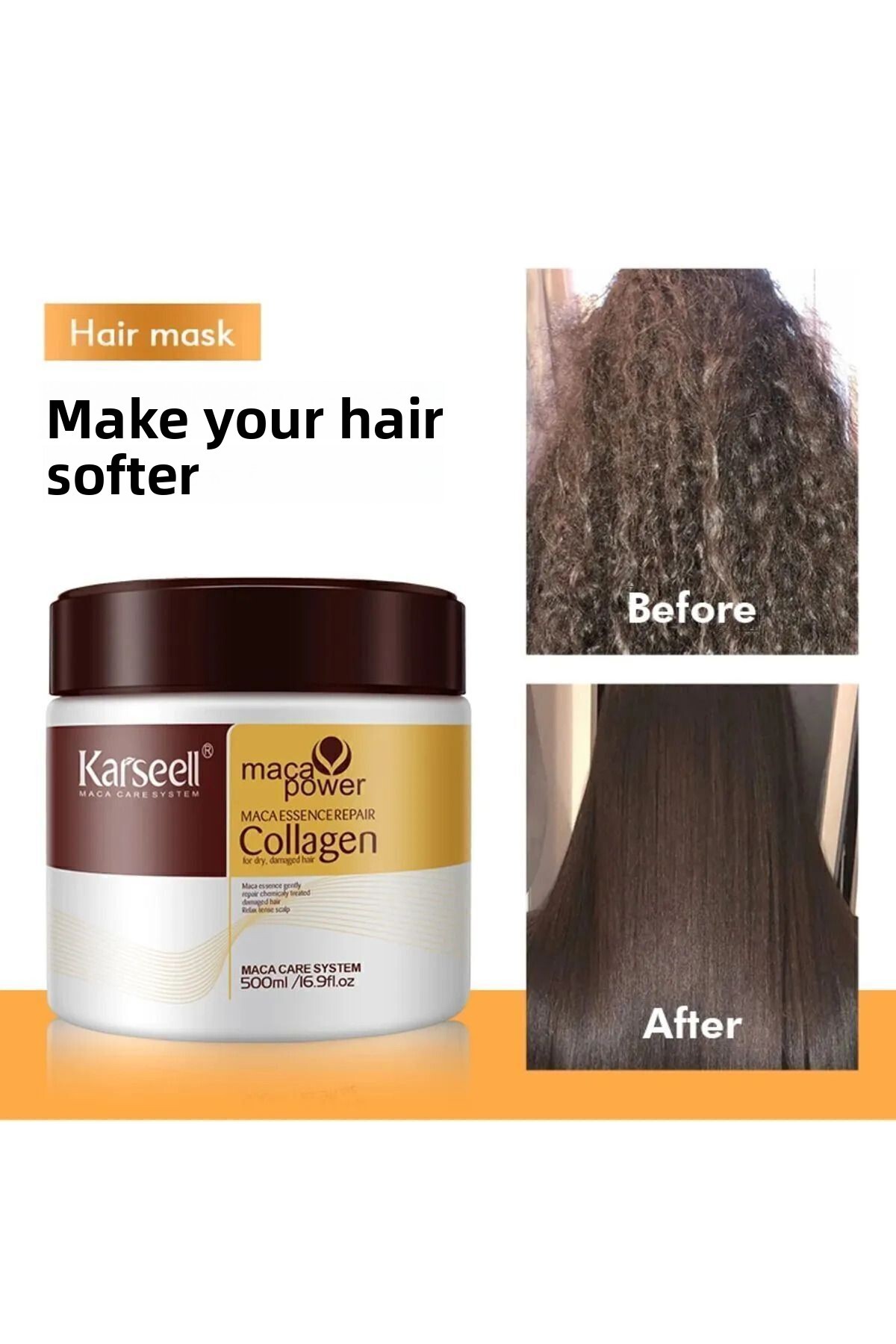 Tiago karseell Collagen Hair Mask with Maca Extract & Wheat Protein 500ml
