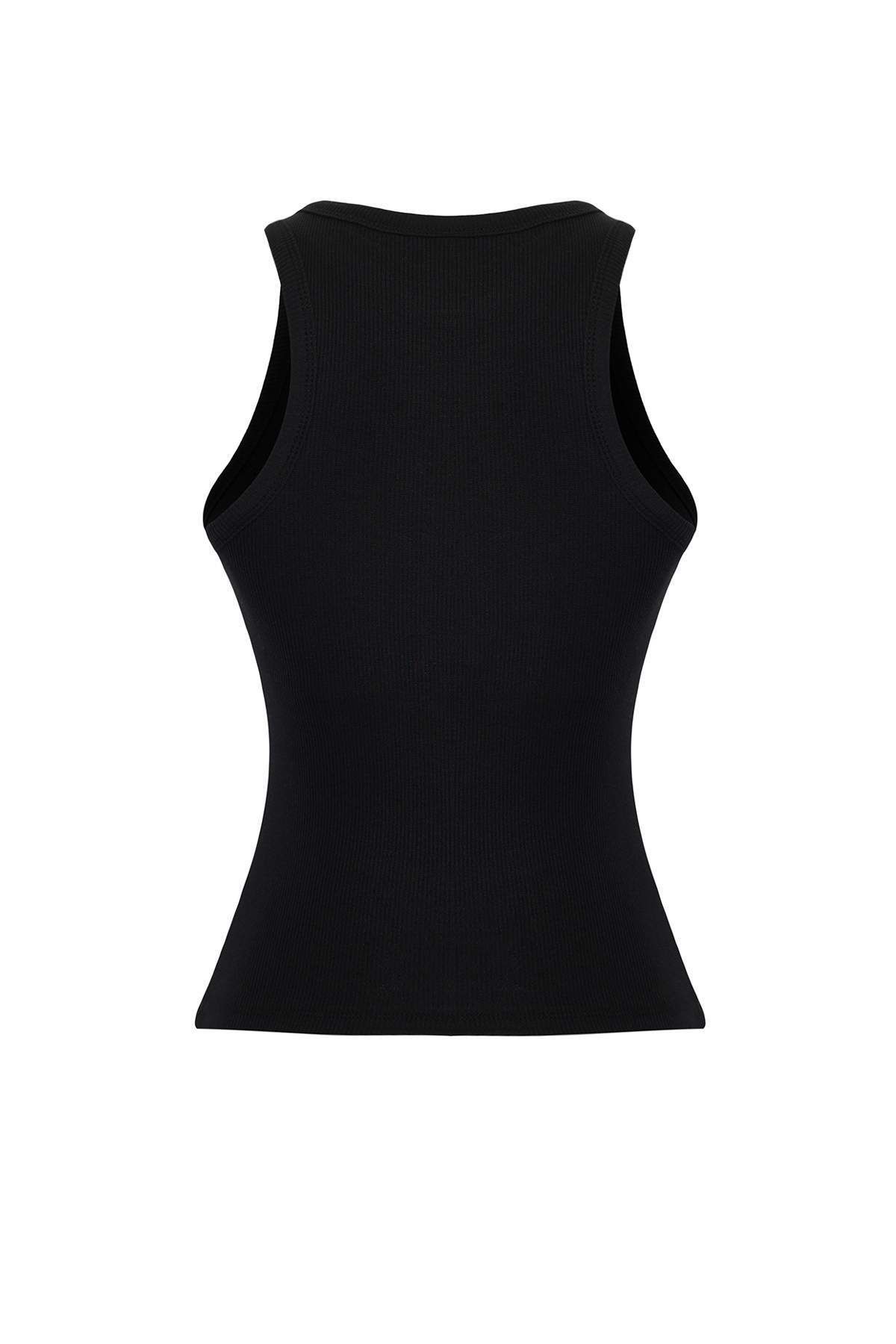 Trendyol Collection-Černá hrudní vycpávka - Flat Fit Revised Ropa / Body Matching Color Block tílko 7