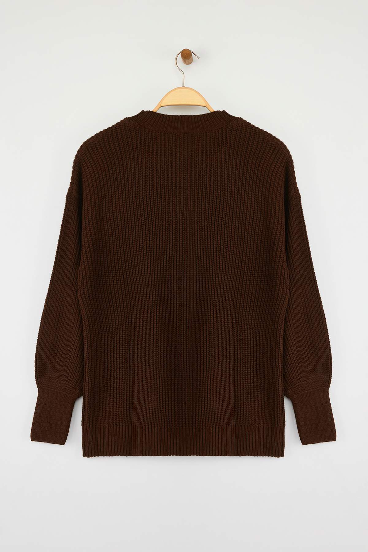 Trendyolmilla  Kahverengi Geniş Kalıp Basic Triko Kazak TWOAW23KZ01448 - Görsel 7