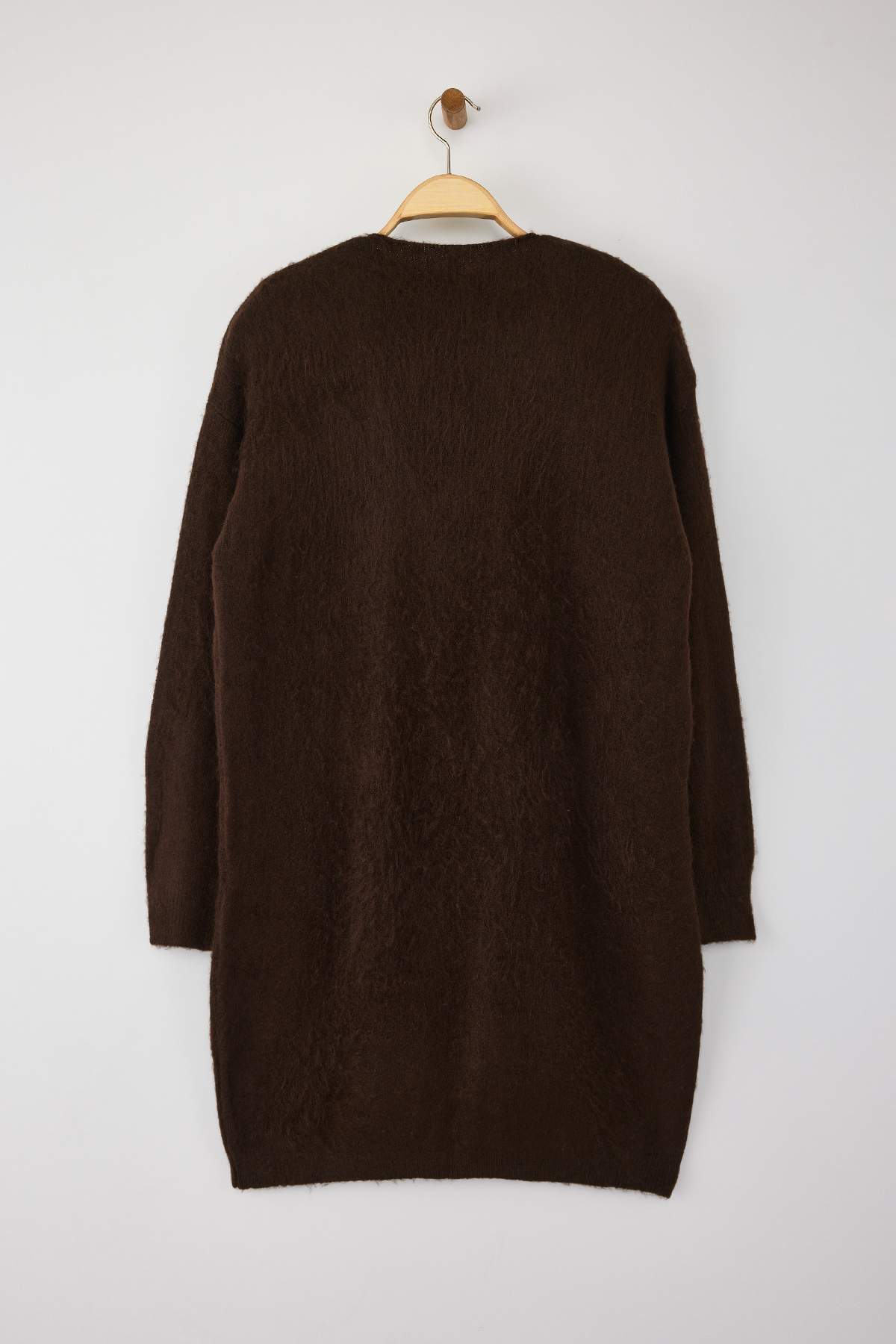 Trendyolmilla  Kahverengi 2'li V Yaka Geniş Kalıp Yumuşak Dokulu Hırka-Yelek Triko Hırka TWOAW26HI00077 - Görsel 7