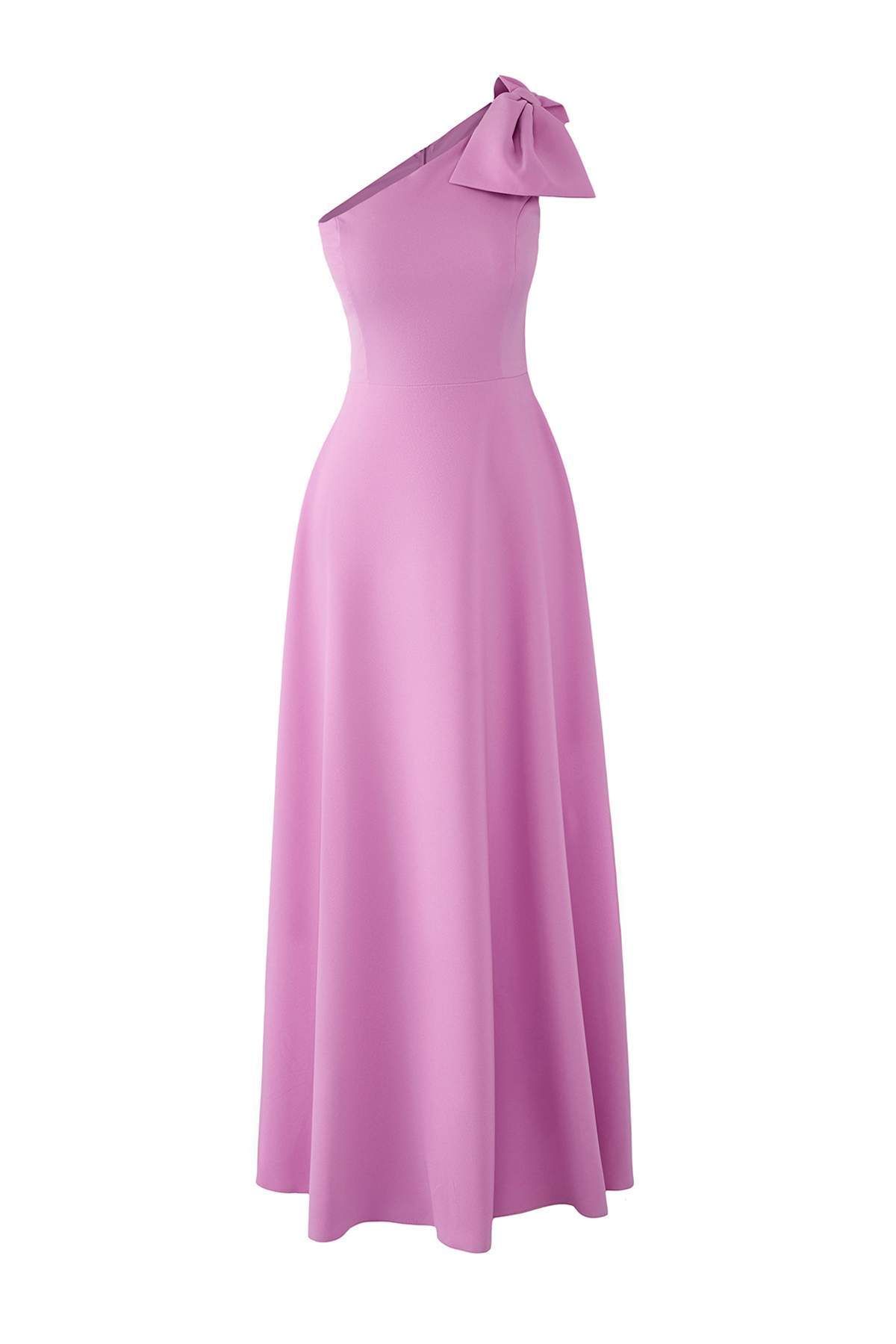 Trendyol Collection-Rosa A-Linie, gewebtes, stilvolles Abendkleid und Heimkehrkleid TPRSS24AE00163 5