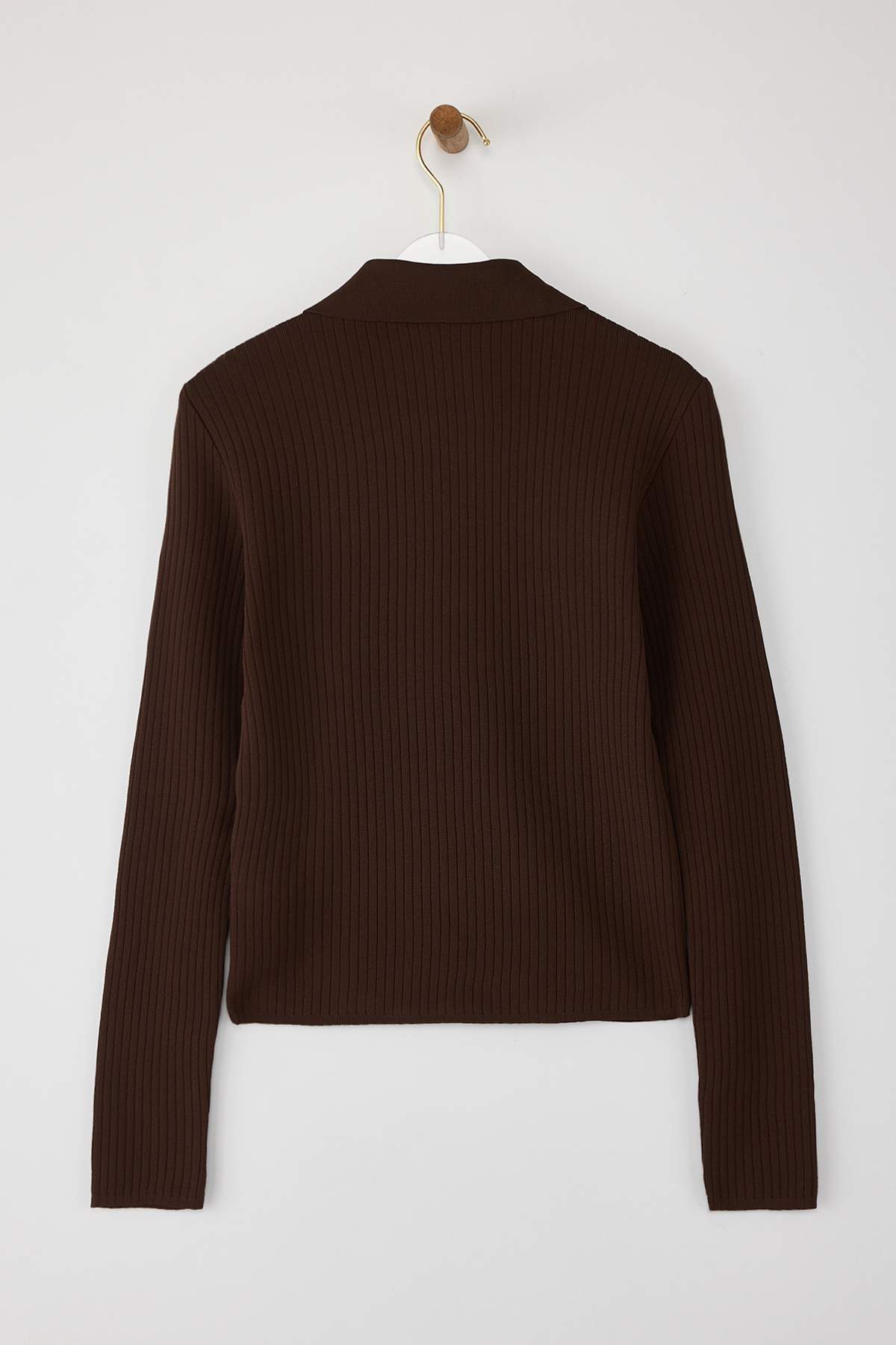 Trendyolmilla  Kahverengi-Kırmızı 2'li Basic Kısa/Crop İkili Paket Triko Hırka-Kazak TWOAW26KZ00116 - Görsel 13