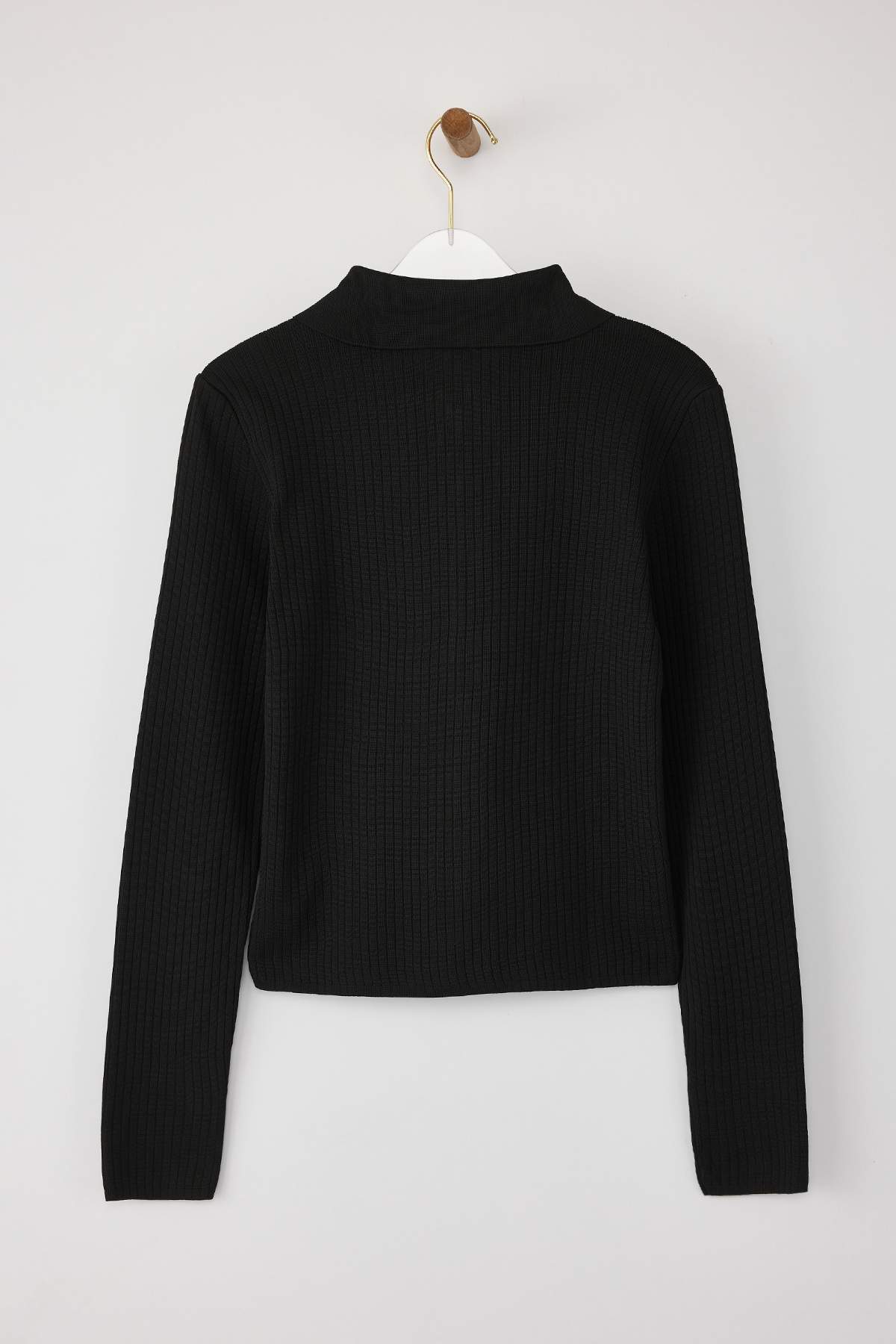 Trendyolmilla  Gri-Siyah 2'li Basic Kısa/Crop İkili Paketl Triko Body Hırka-Kazak TWOAW26KZ00116 - Görsel 12