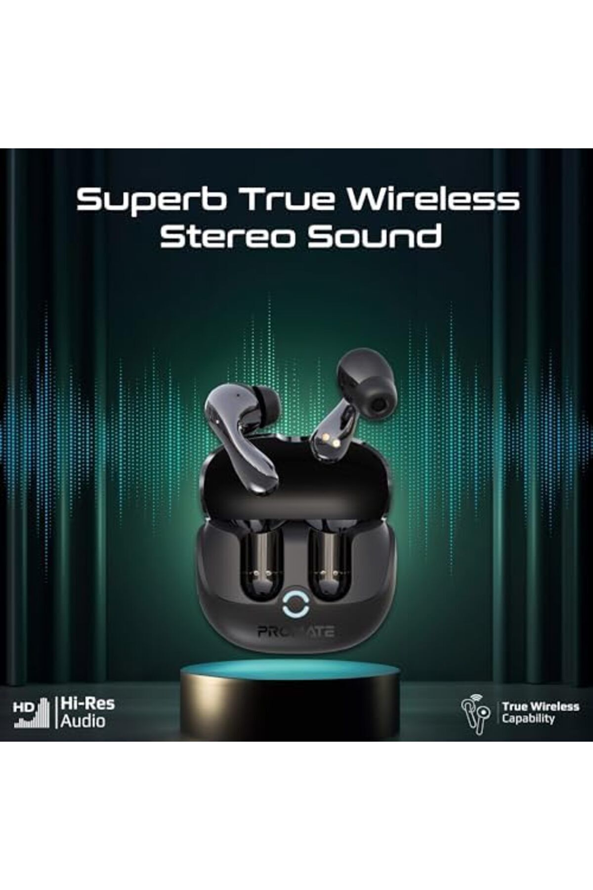Promate-True Wireless Earbuds with Active Noise Cancellation (ANC) and Environmental Noise Cancellat 4