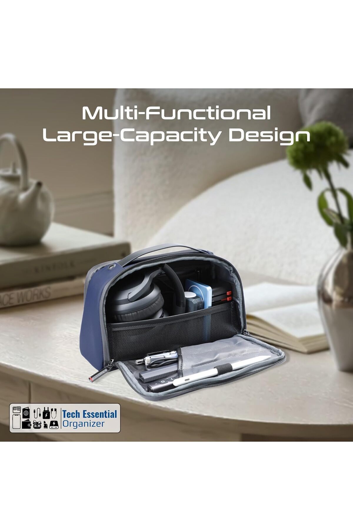 Promate-Multi-Functional Large-Capacity Tech Accessory Pouch with Multiple Compartments 7