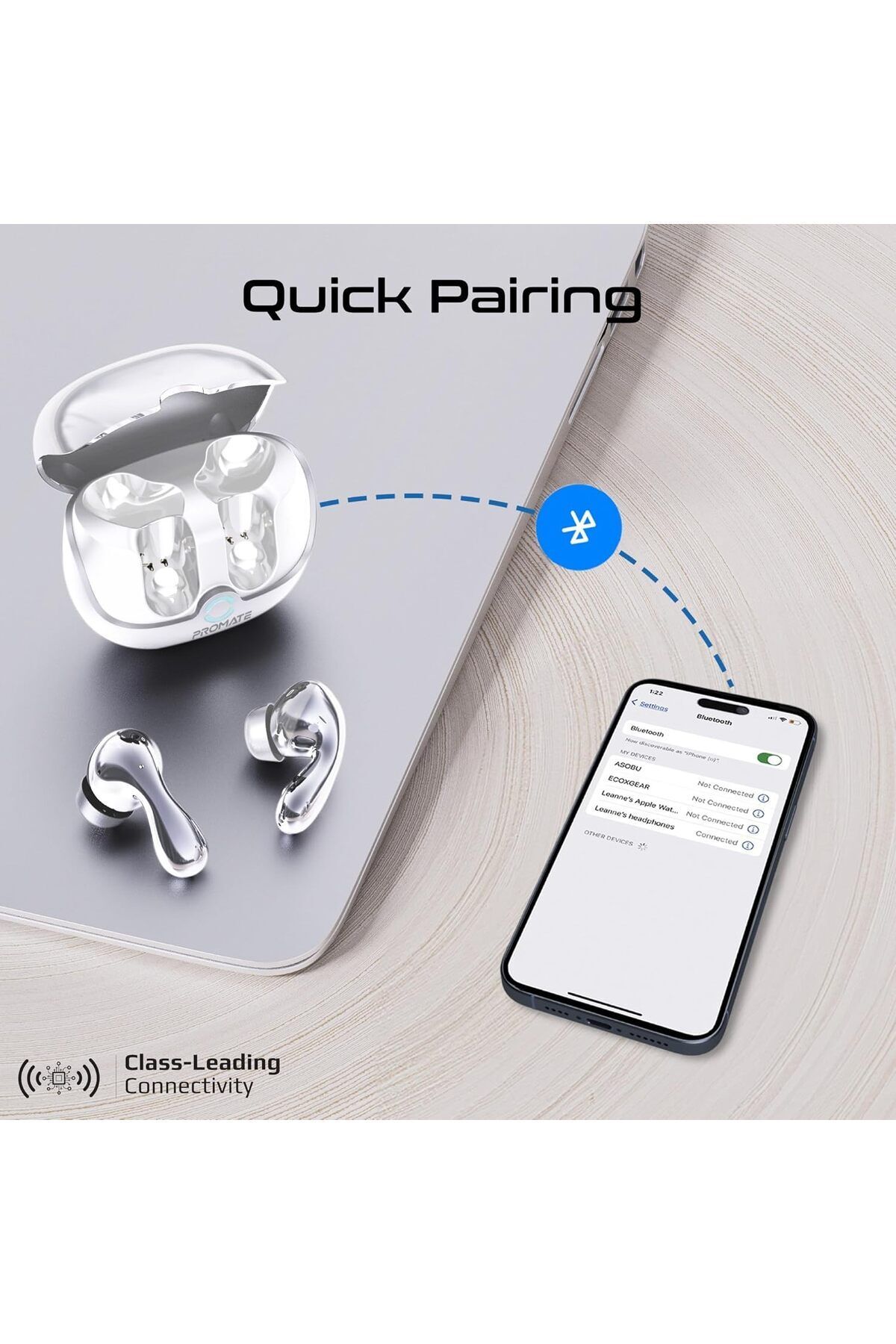 Promate-True Wireless Earbuds with Active Noise Cancellation (ANC) and Environmental Noise Cancellat 7