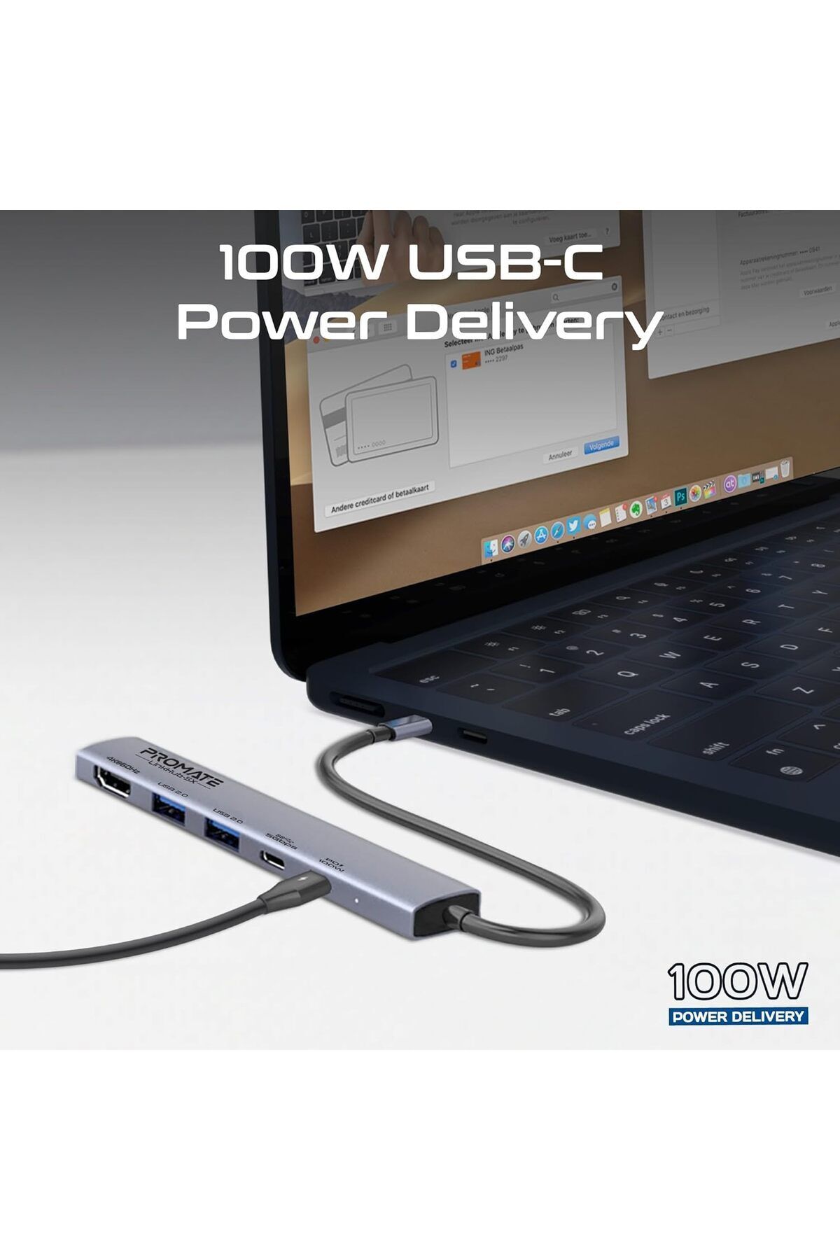 Promate-UCB-C 5-in-1 Multiport Hub 3