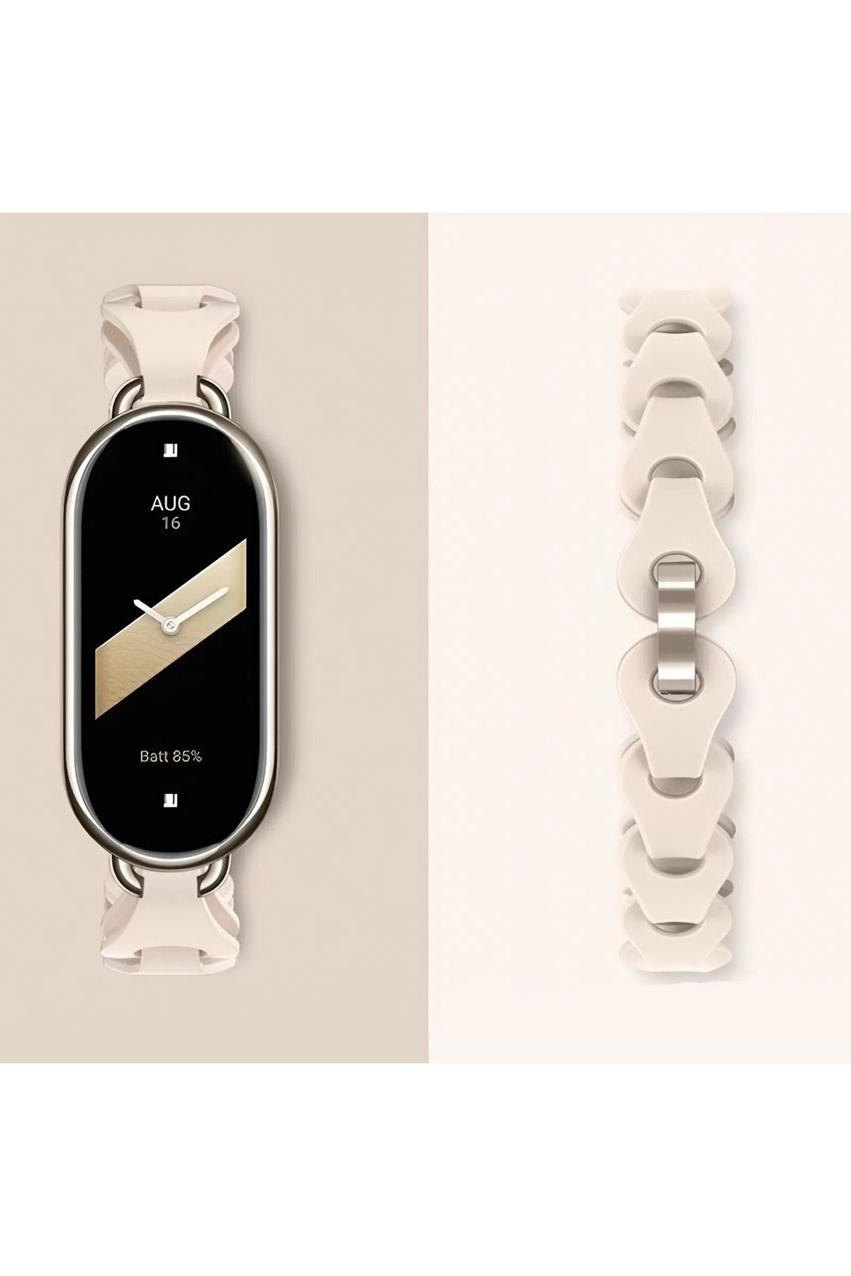 Dexmon-Xiaomi Mi Band 8 Mi Band 9 Mi Band 10 متوافق مع حبل سيليكون بتصميم شبكي مع دبوس معدني 3