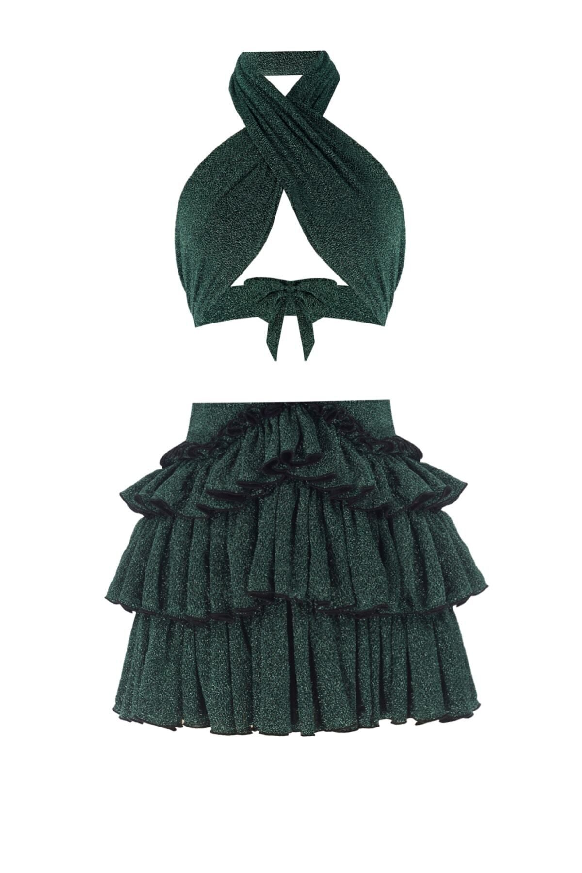 Nur Karaata Bellano 3 In 1 Sparkle Green Set