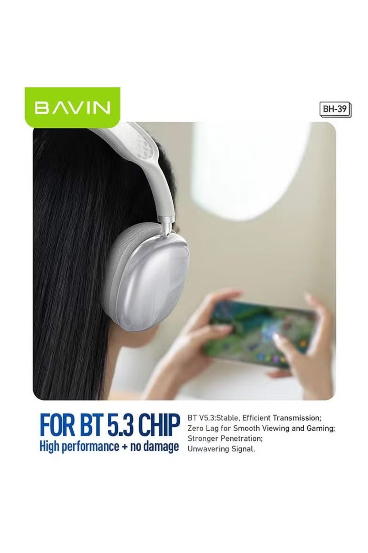 Bavin-Wireless Bluetooth Headphones with Active Noise Cancellation and Built-in High-Quality Microphone fo 6