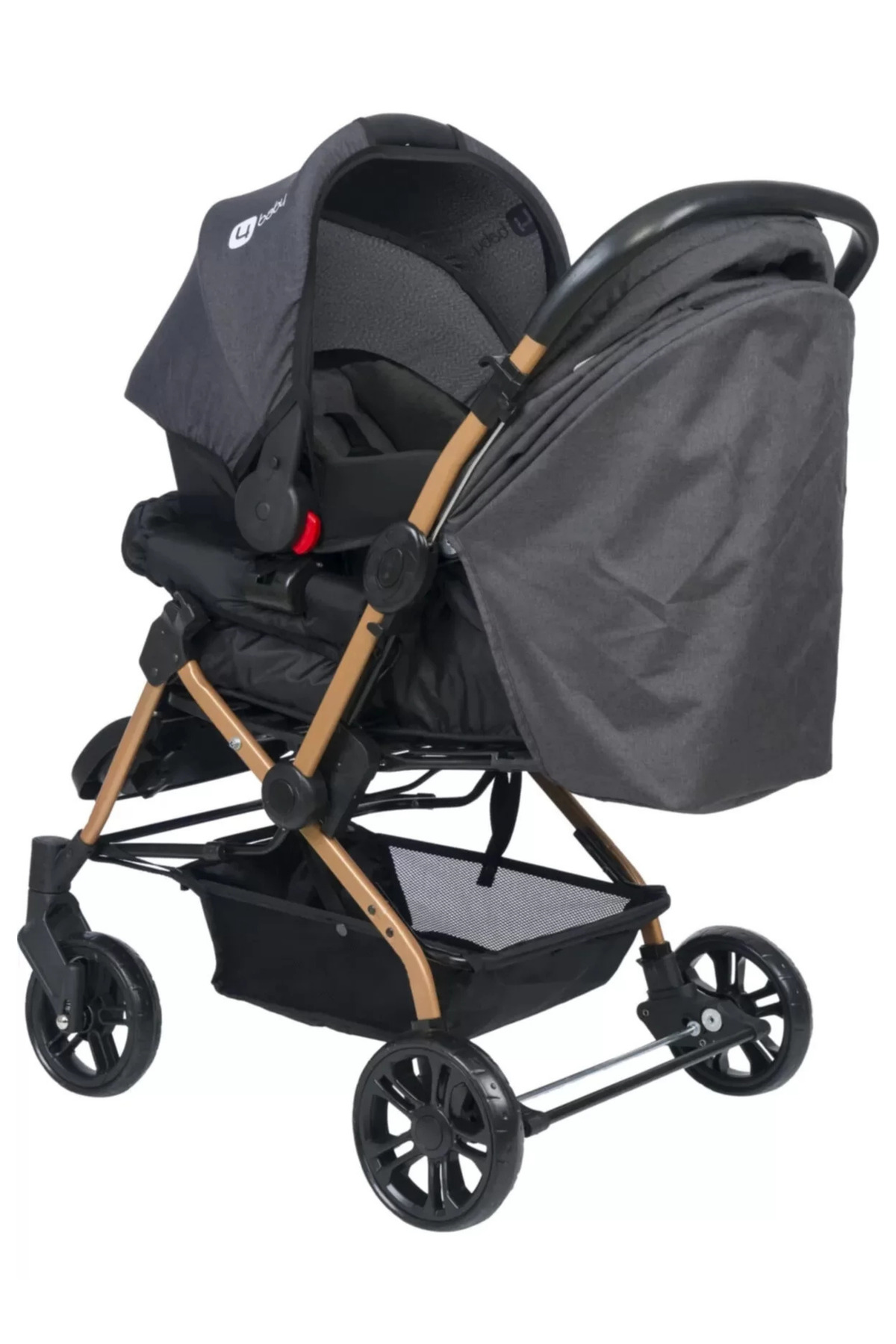 4 Baby Olympus Çift Yönlü Travel Bebek Arabası Antrasit Kahve fotoğrafı 2 (önizleme)
