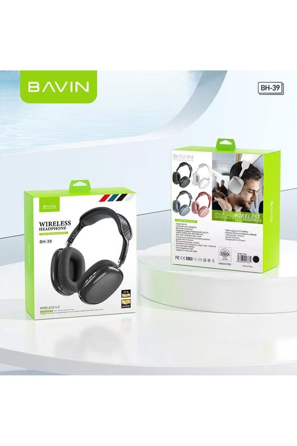 Bavin-Wireless Bluetooth Headphones with Active Noise Cancellation and Built-in High-Quality Microphone fo 8