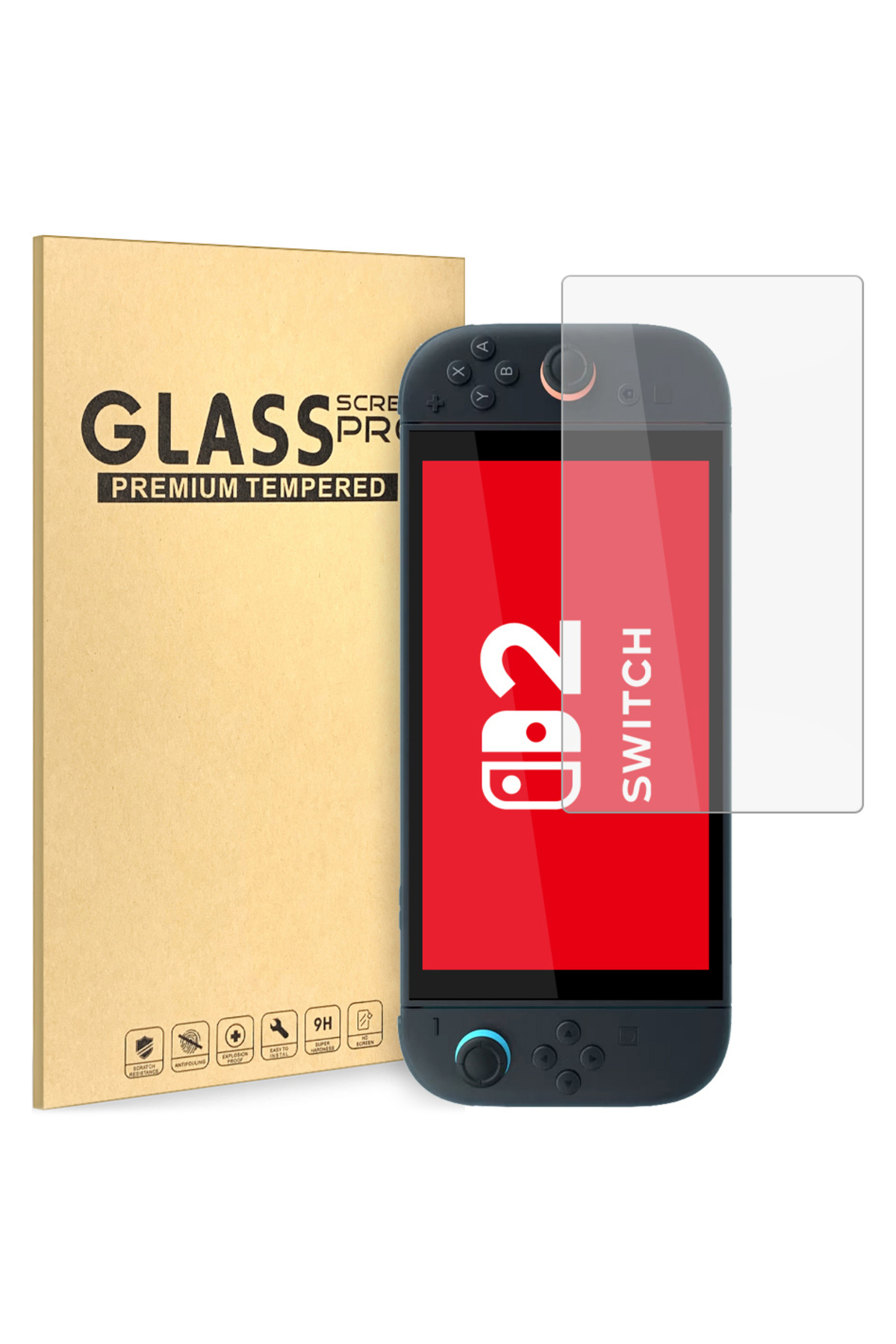 Teknoroket Switch 2 Temperli Cam 9H Ekran Koruyucu (Nintend o