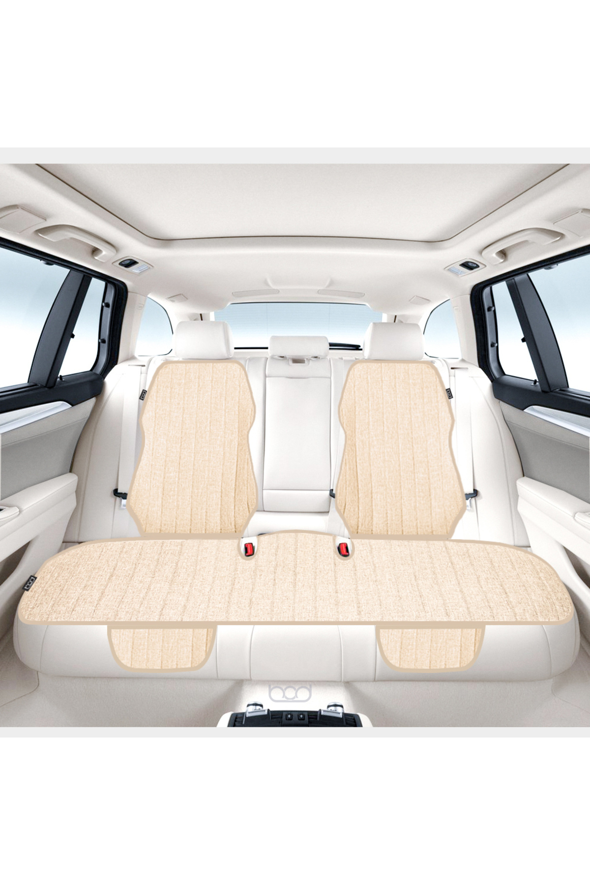 Bod Nysa Serisi Keten Oto Koltuk Koruyucu Minder Ön Arka Set Bej fotoğrafı 3 (önizleme)