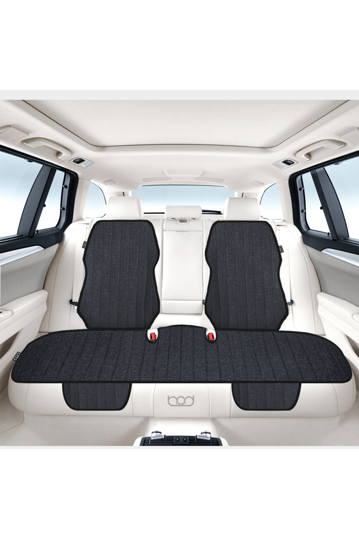 Bod Nysa Serisi Keten Oto Koltuk Koruyucu Minder Ön Arka Set Siyah fotoğrafı 3 (önizleme)