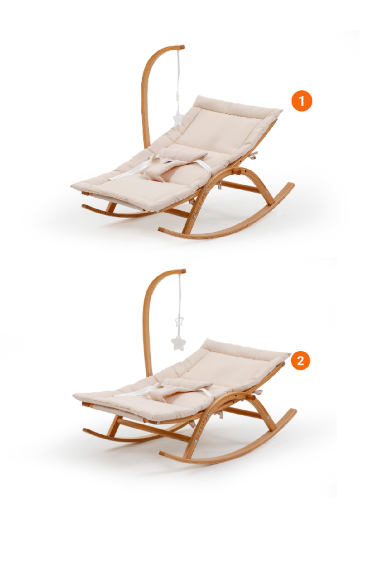 EGEBABY Vernikli Ahşap Hug 2 Kademeli Doğal Sallanan Ana Kucağı Bej fotoğrafı 6 (önizleme)