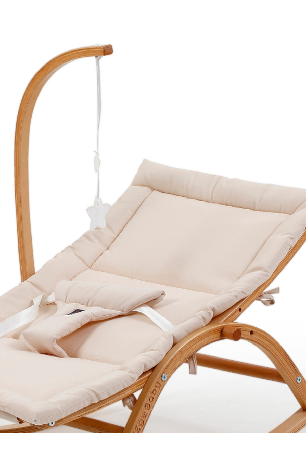 EGEBABY Vernikli Ahşap Hug 2 Kademeli Doğal Sallanan Ana Kucağı Bej fotoğrafı 7 (önizleme)