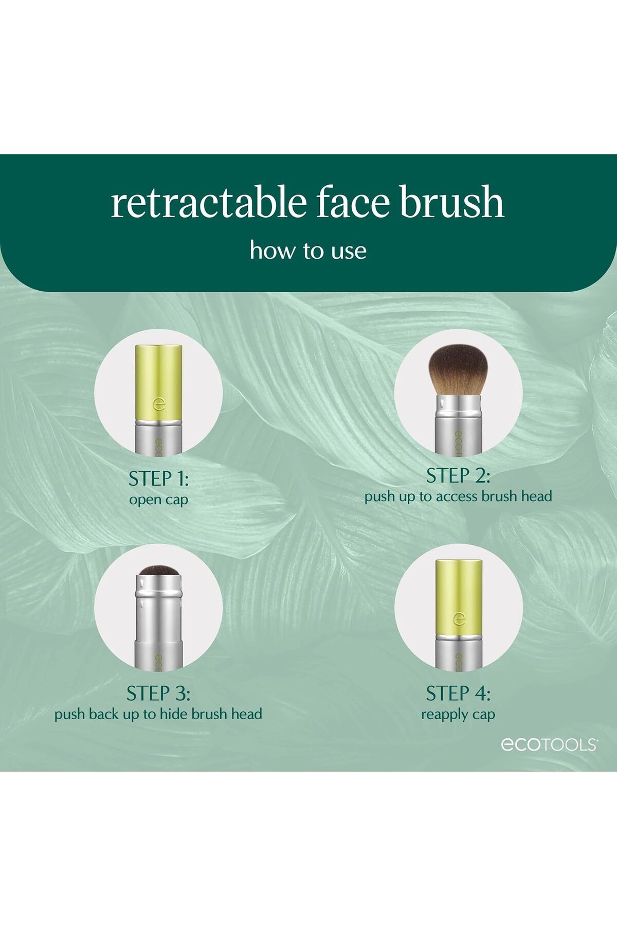 Ecotools-EcoTools Retractable Face Makeup Brush, Kabuki Brush for Foundation, Blush, Bronzer, & Powder 3