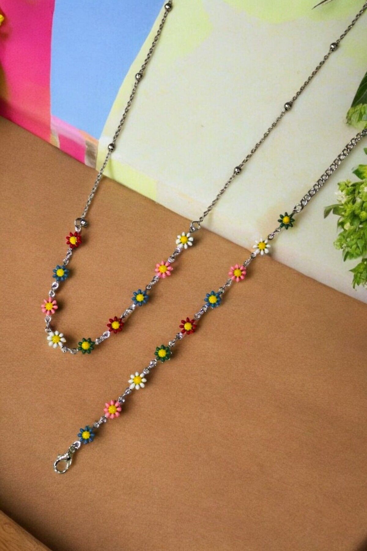 MakeWell-Summer Daisy Design Necklace and Bracelet Set 4