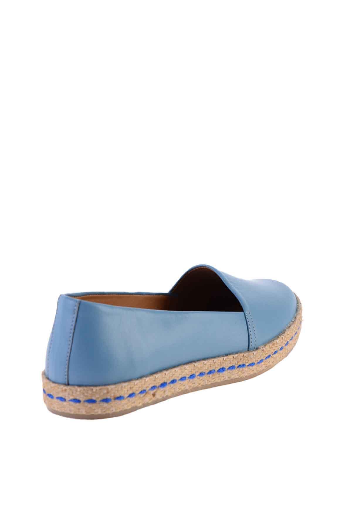 Bambi-Blaue Espadrilles aus echtem Leder für Damen K01802021803 4