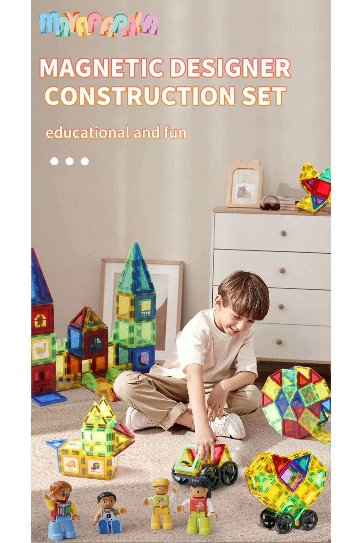 Choice-101pcs With Box Diy Model Designer Construction Magnetic Building Block Toys Set Magnet Block Tiles 7