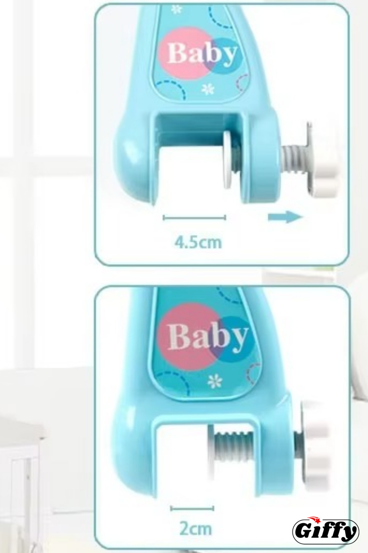 giffy Pilli Işıklı Müzikli Projektörlü Uzaktan Kumandalı Sabitlenir Dönence Çıngıraklı Bebek Yatıştırıcı fotoğrafı 4 (önizleme)